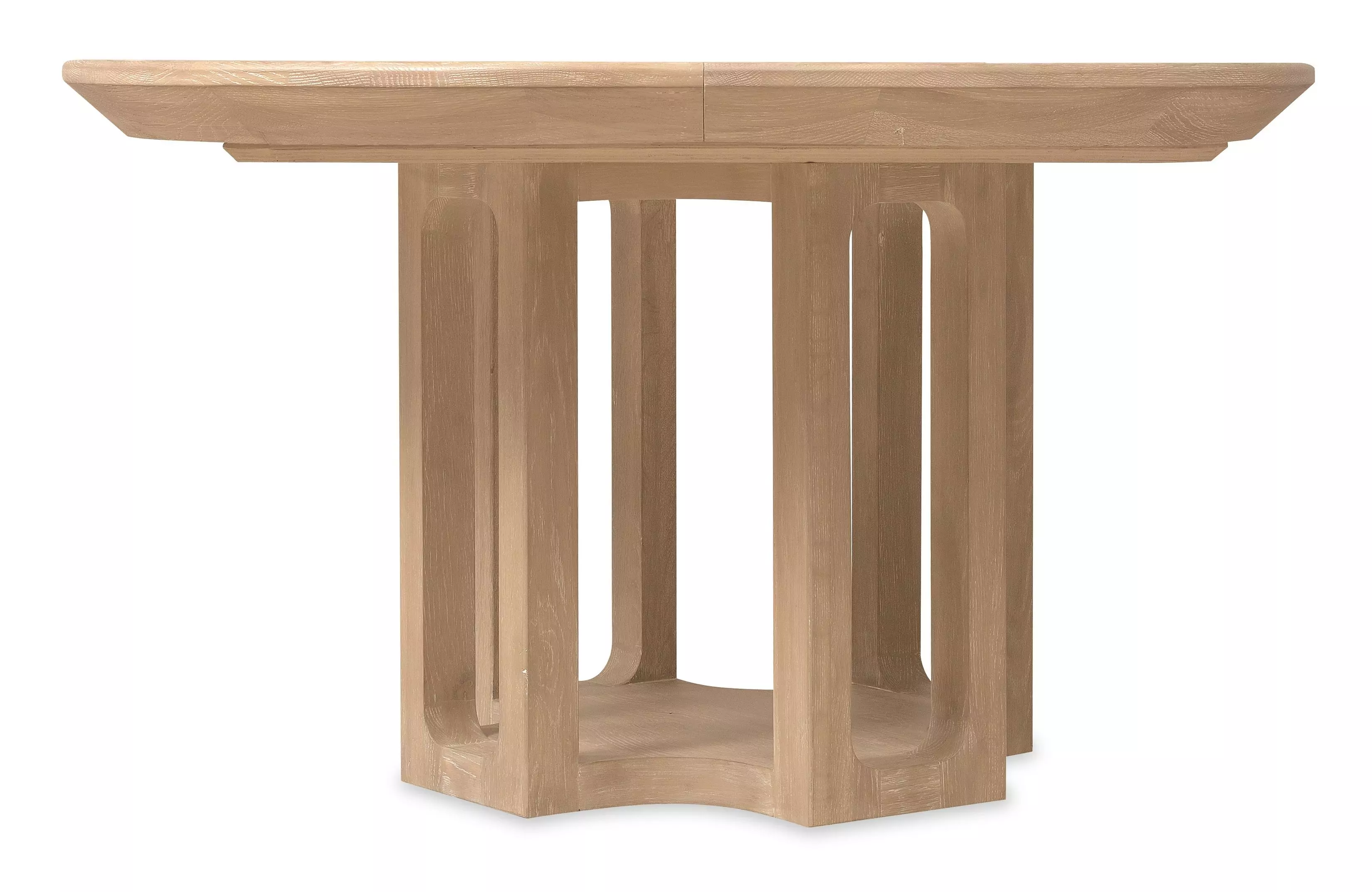 Xavier Modern Classic Brown Oak Round Extendable Dining Table - 54-72"