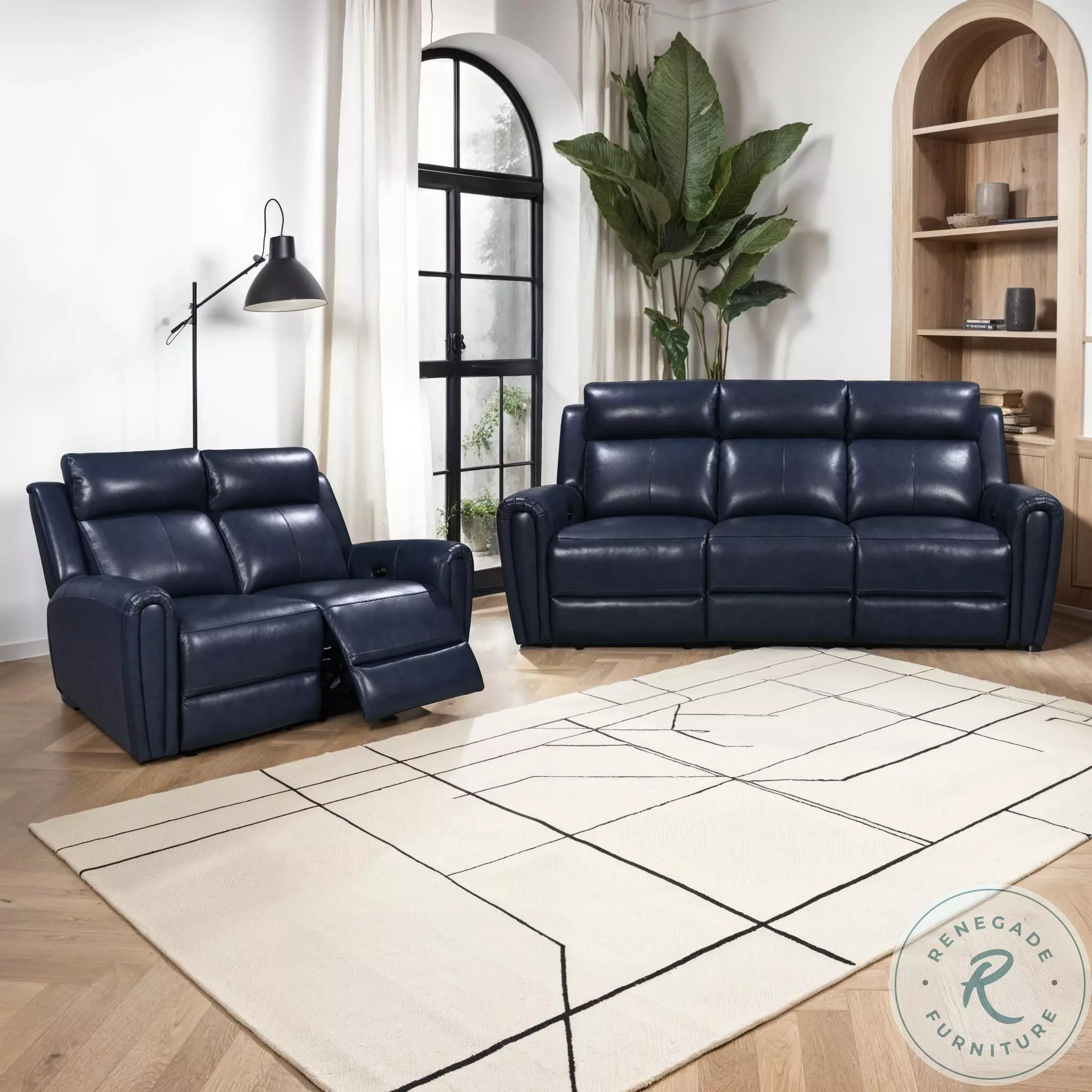 Jonathan Blue Power Reclining Living Room Set from Leather Italia