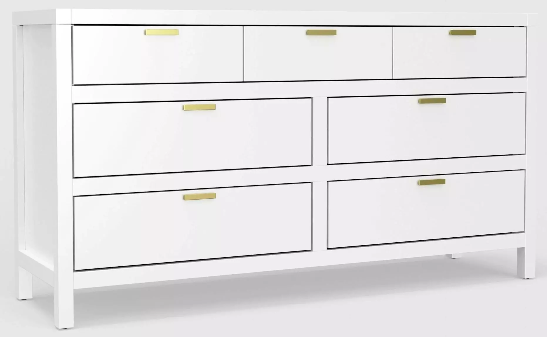 JR-W-03 Carmel 7 Drawer Dresser, White