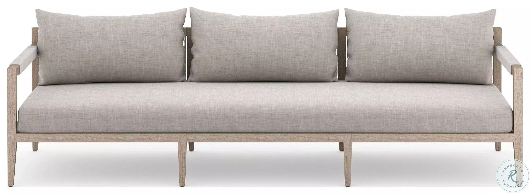 Sherwood Stone Gray and Washed Brown Outdoor Sofa from Four Hands