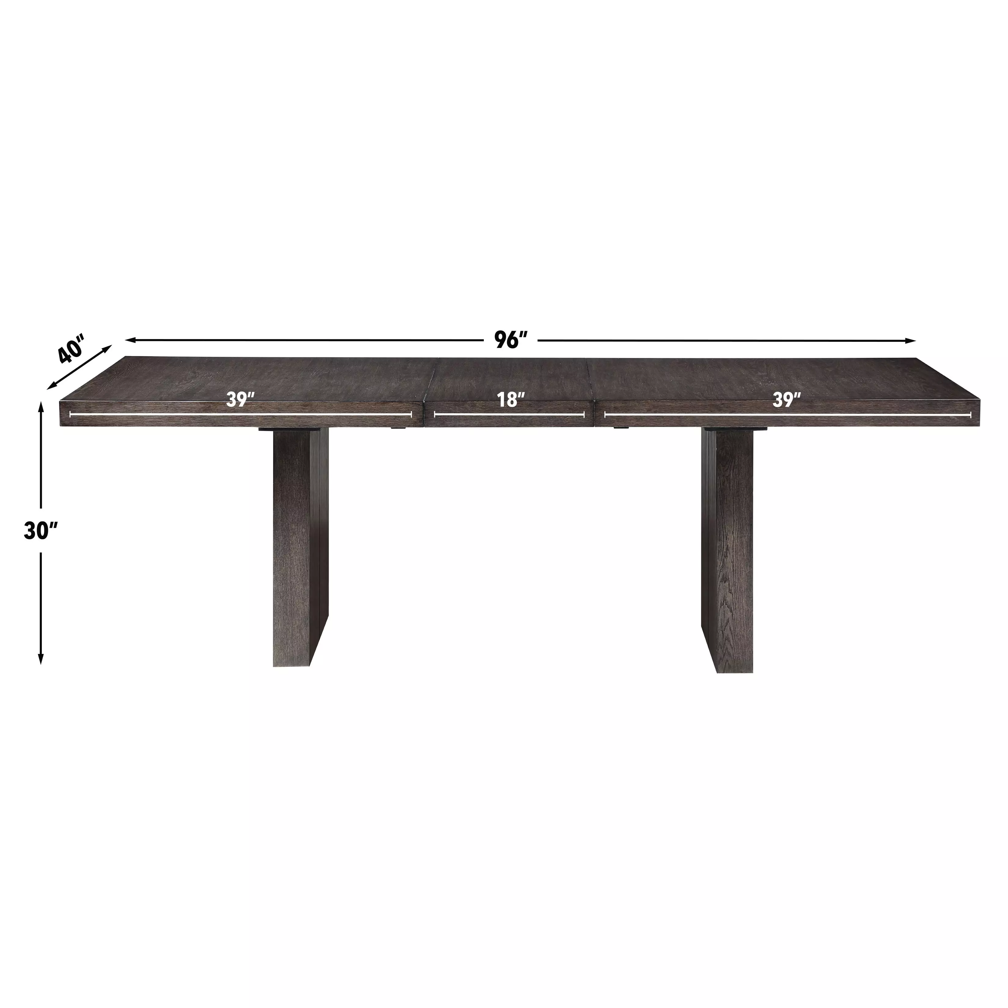 Evan Brown 96" Extendable Rectangular Dining Table
