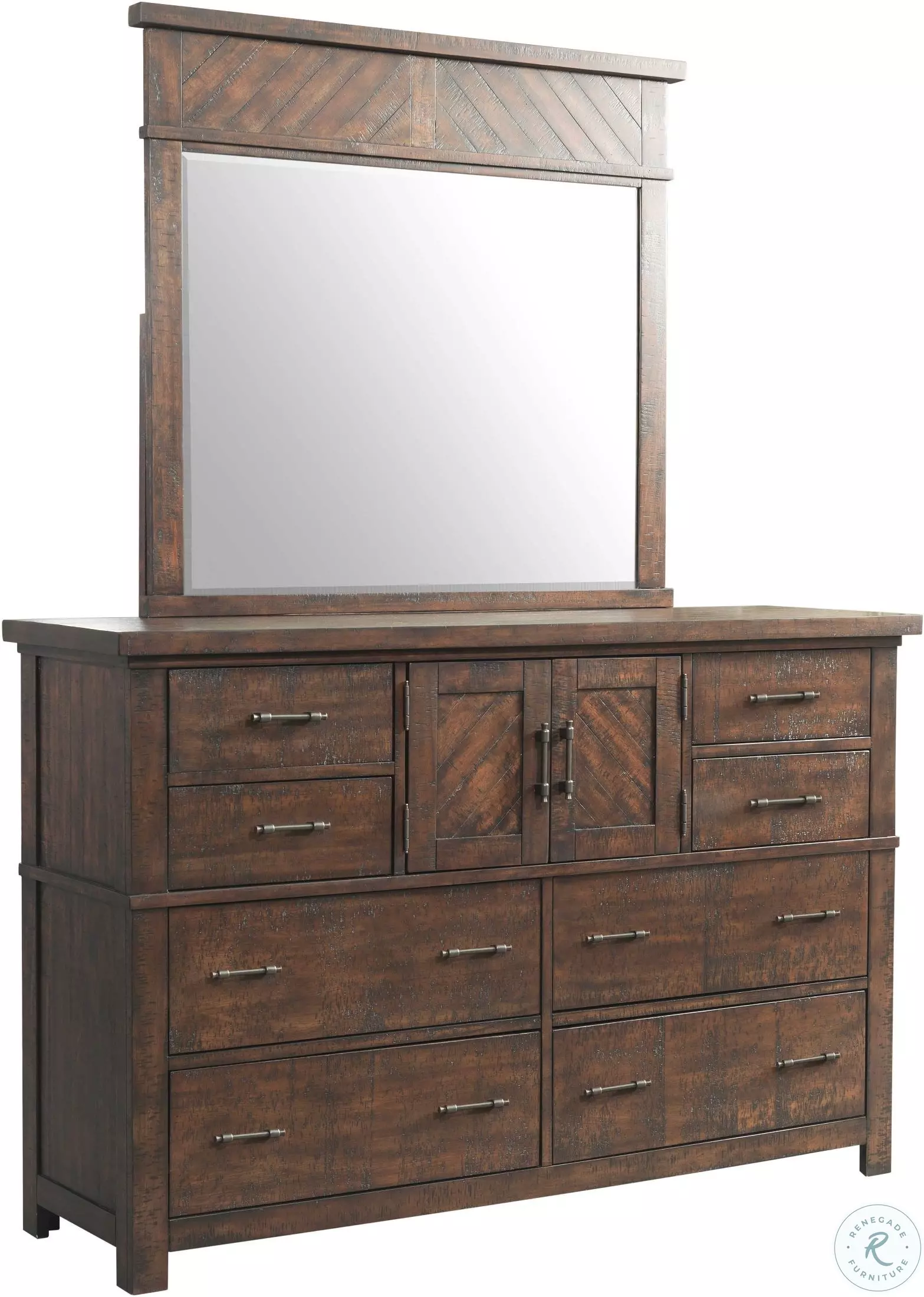Dex Walnut Dresser with Mirror from Elements Furniture | Coleman