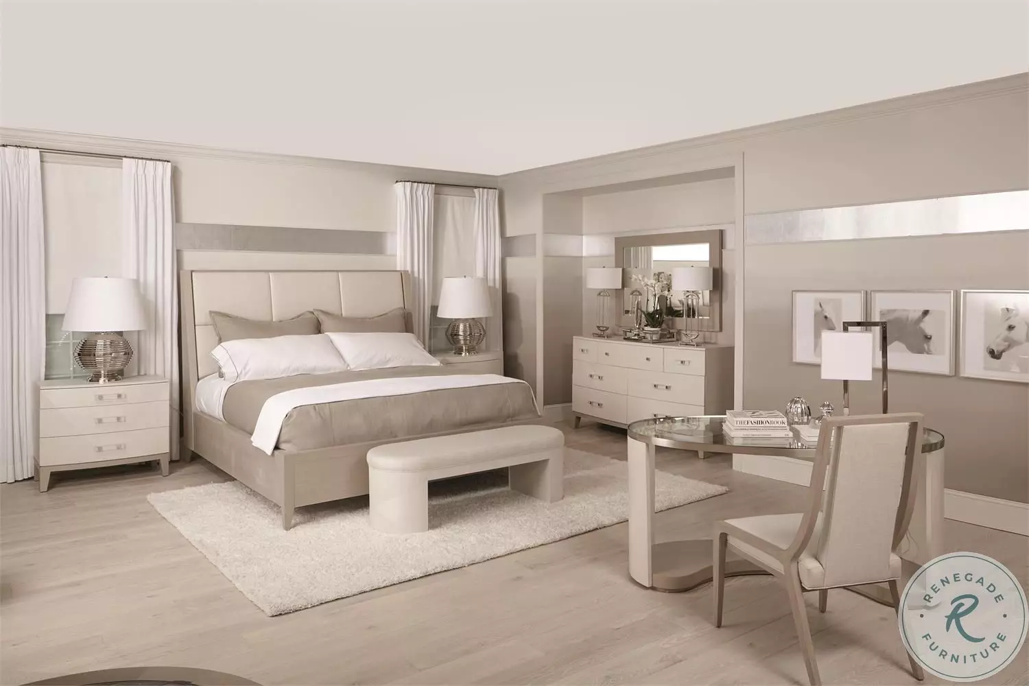 rooms_様 Axiom Gray Upholstered Panel Bedroom Set From Home Gallery