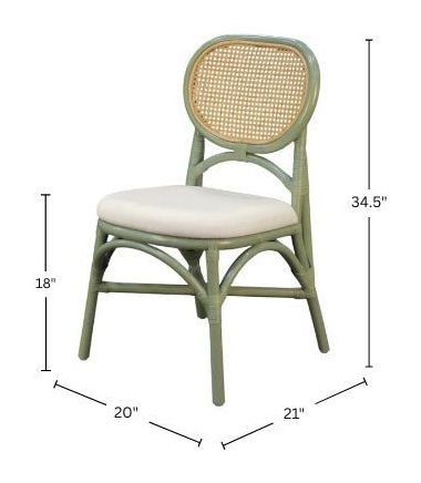 Kaya Sage Green Upholstered Dining Chair Set of 2