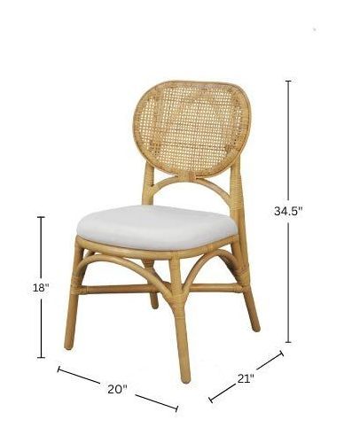 Kaya Natural Upholstered Dining Chair Set of 2