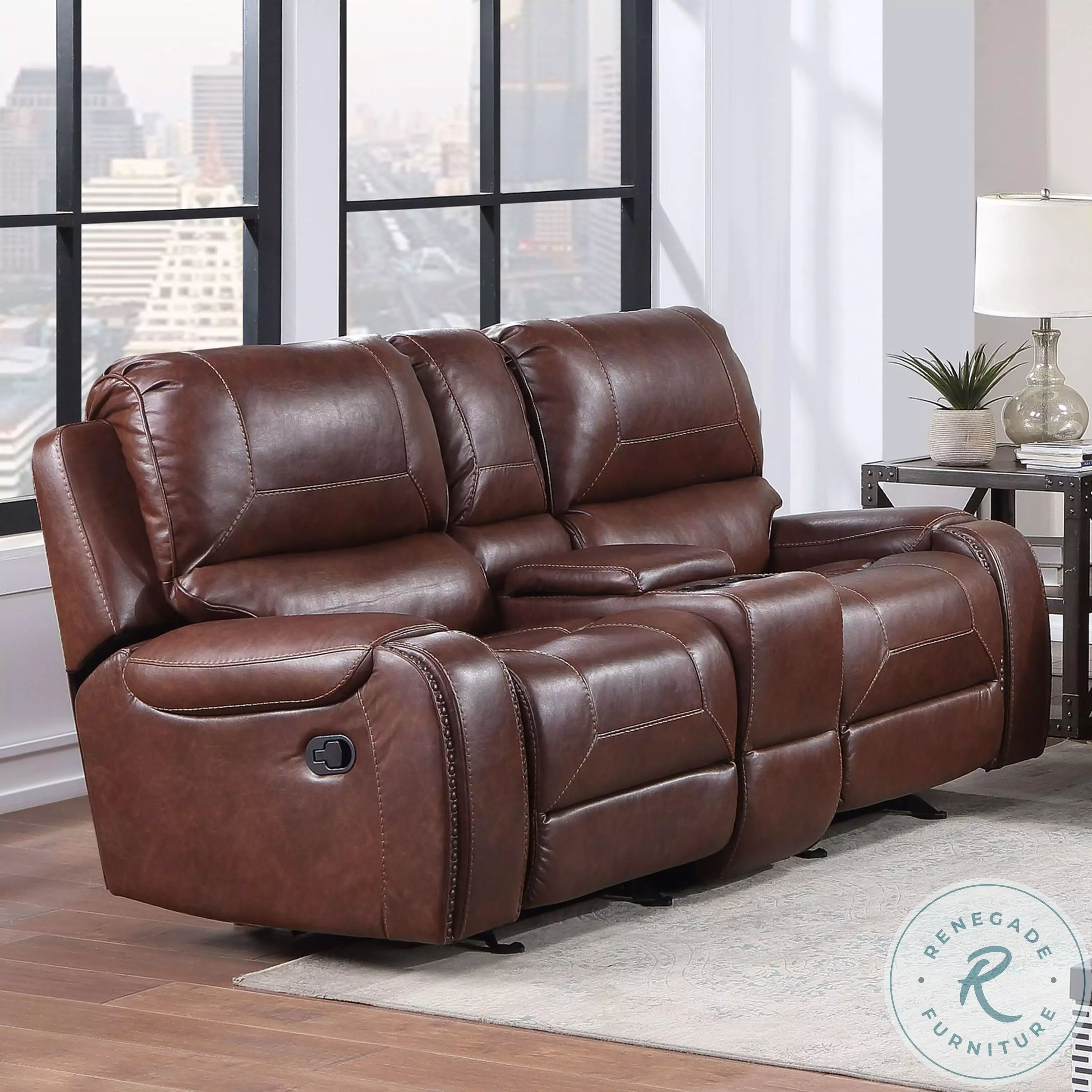 Keily Brown Manual Glider Recliner Loveseat from Steve Silver