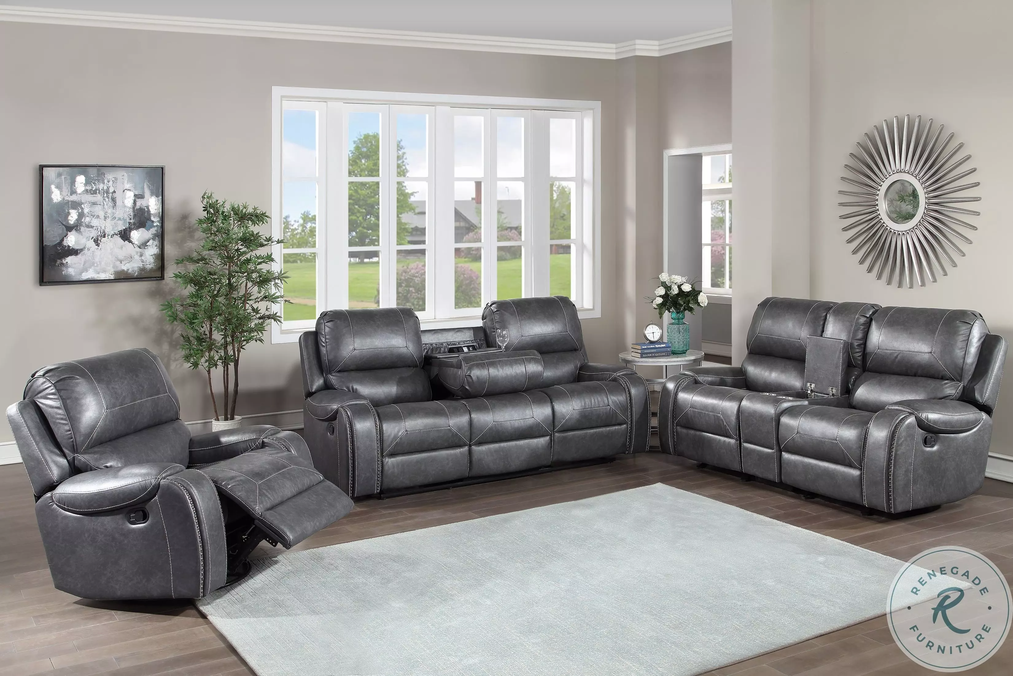 Keily Grey Manual Glider Reclining Loveseat From Steve Silver