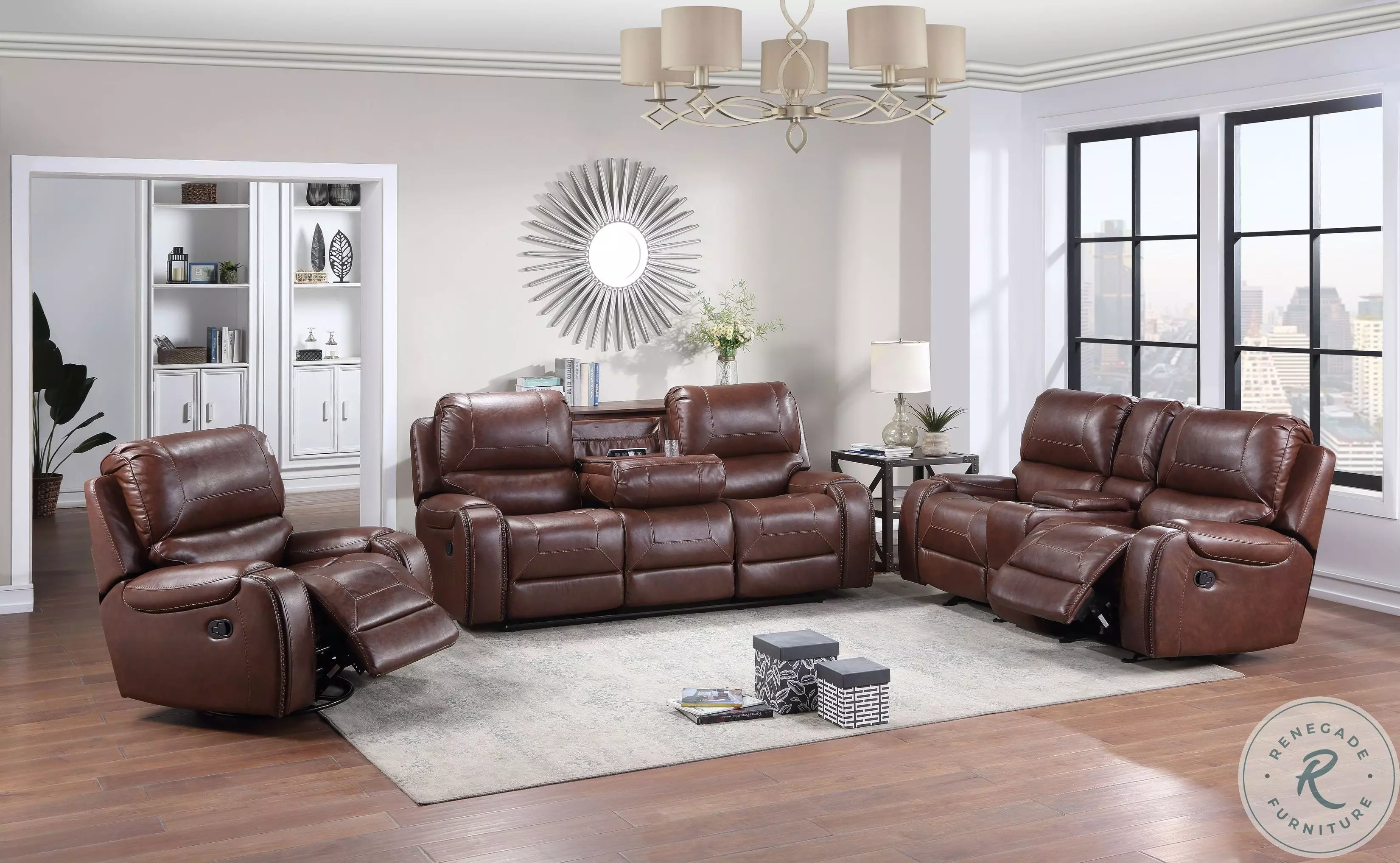 牛革　チェア&オットマン　セット ASCII.jp：スライド式オットマン内蔵の牛革製リクライニングチェア