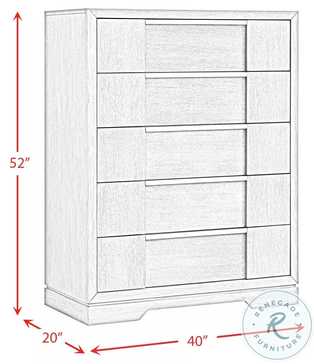 Argo Grey 5 Drawer Chest