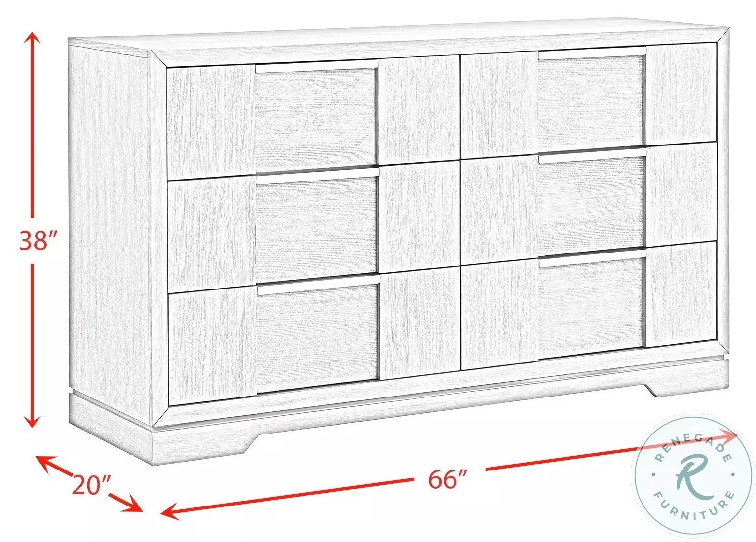 Argo Grey 6 Drawer Dresser