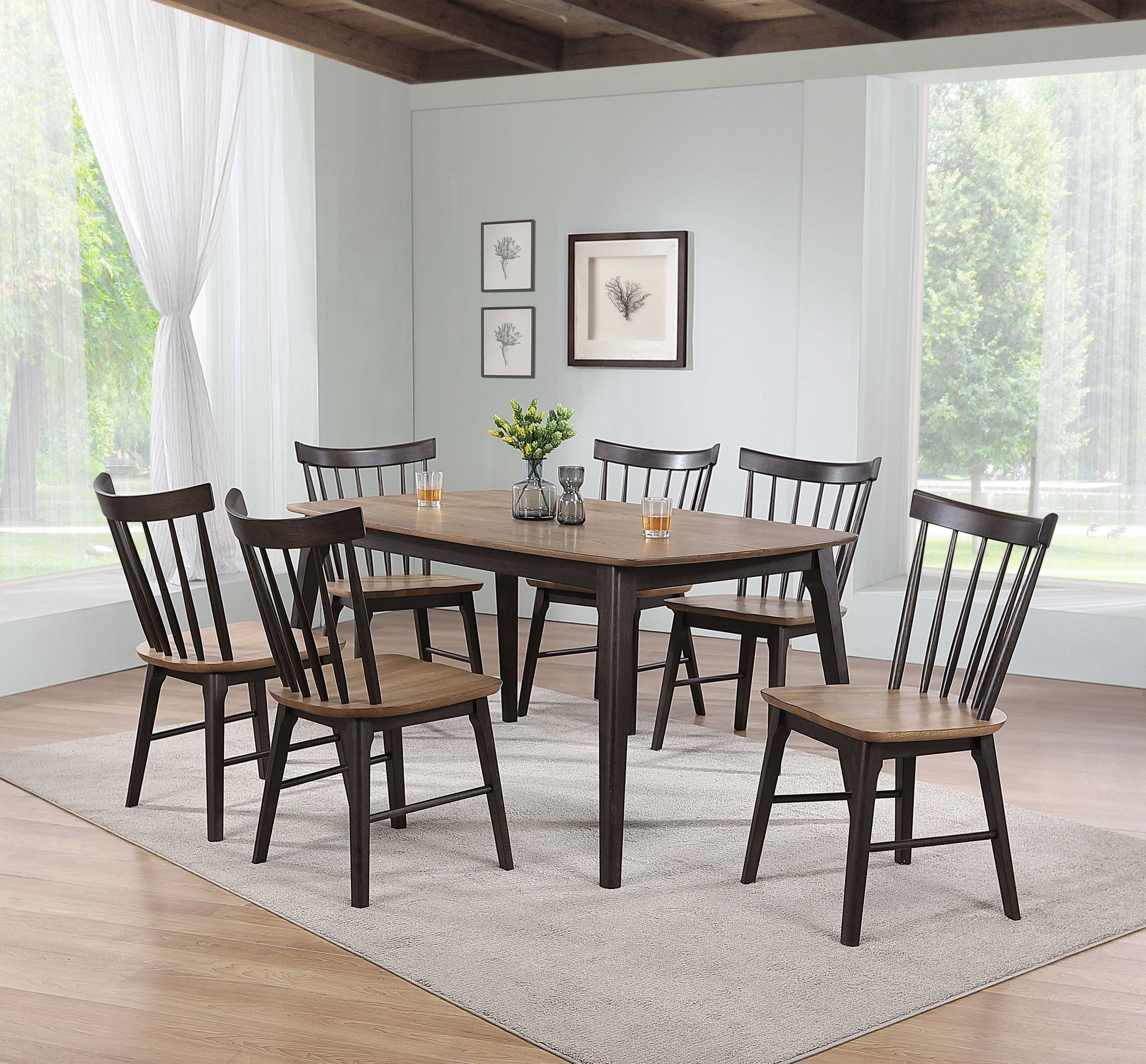 Kensington Black and Natural Side Chair From ECI Furniture