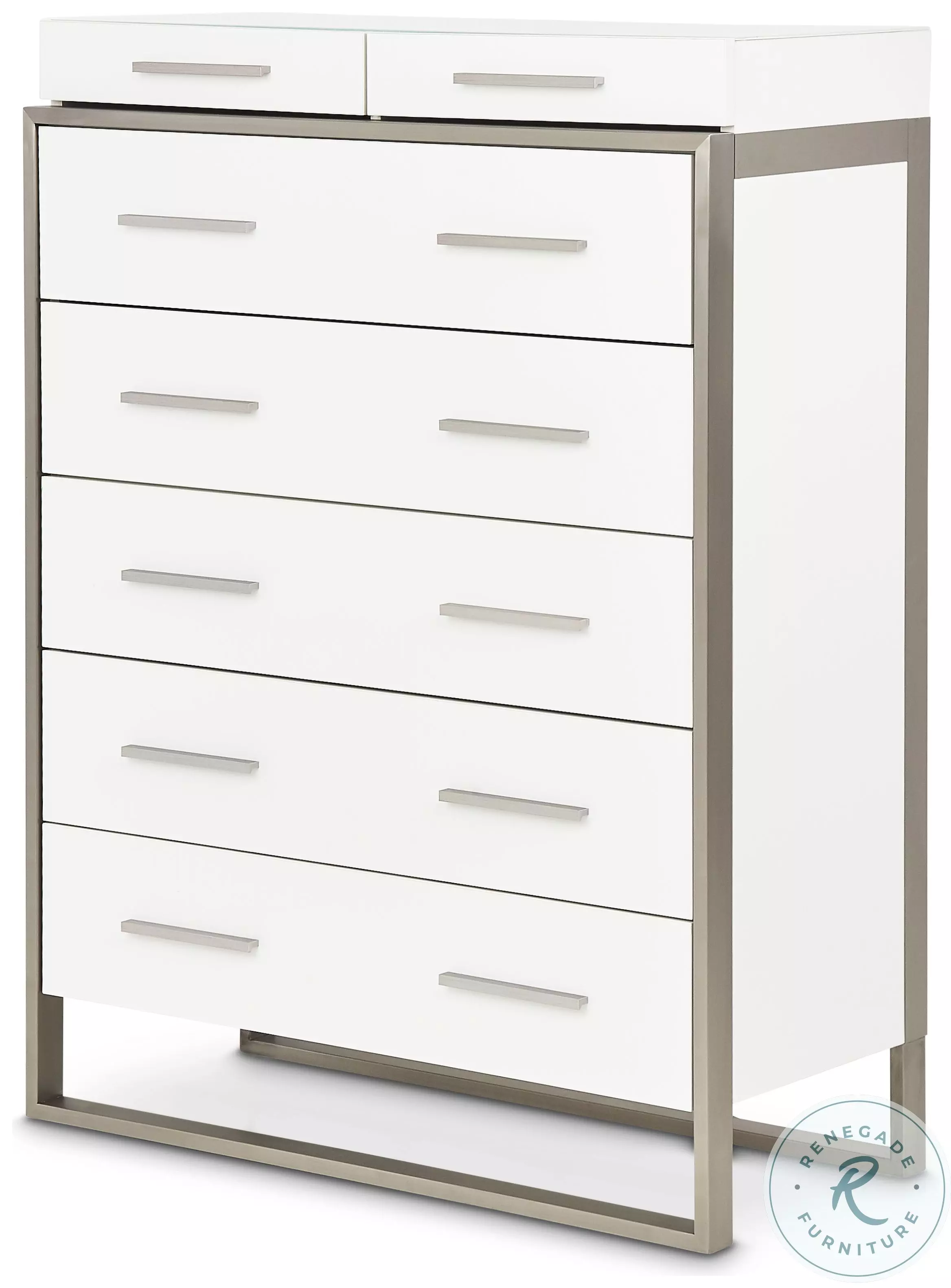 Marquee Cloud White 7 Drawer Chest From Michael Amini | Coleman