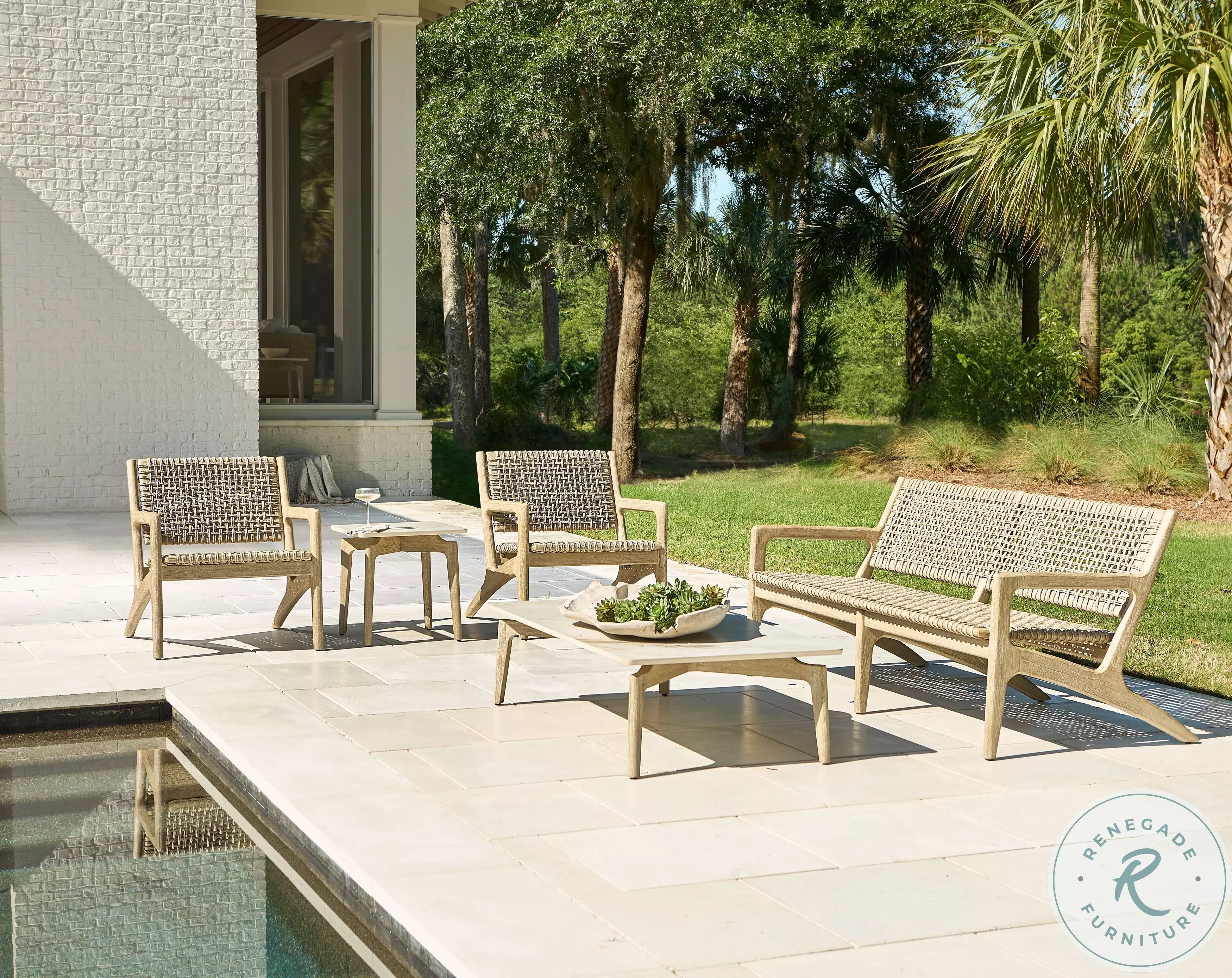 人文 #OUTDOOR Atlas Brown Outdoor Living Room Set from Bernhardt Furniture