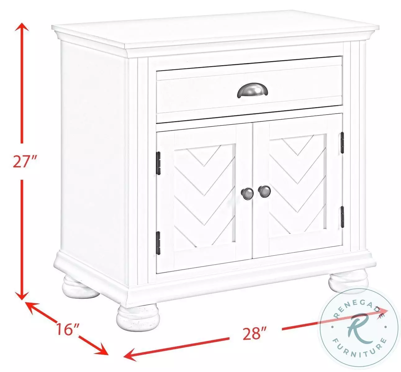 Conaughey White 1 Drawer Nightstand