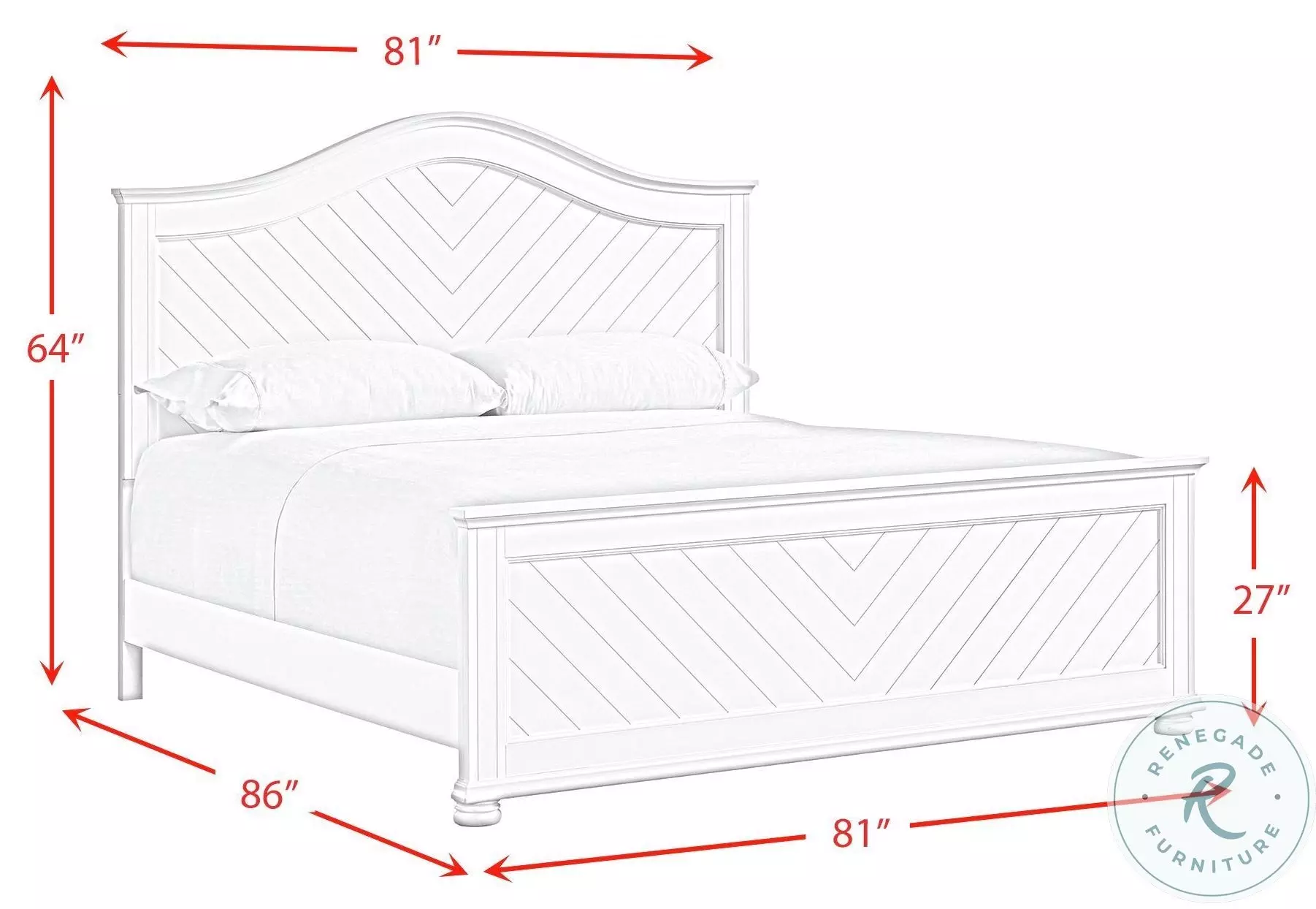 Conaughey White King Panel Bed