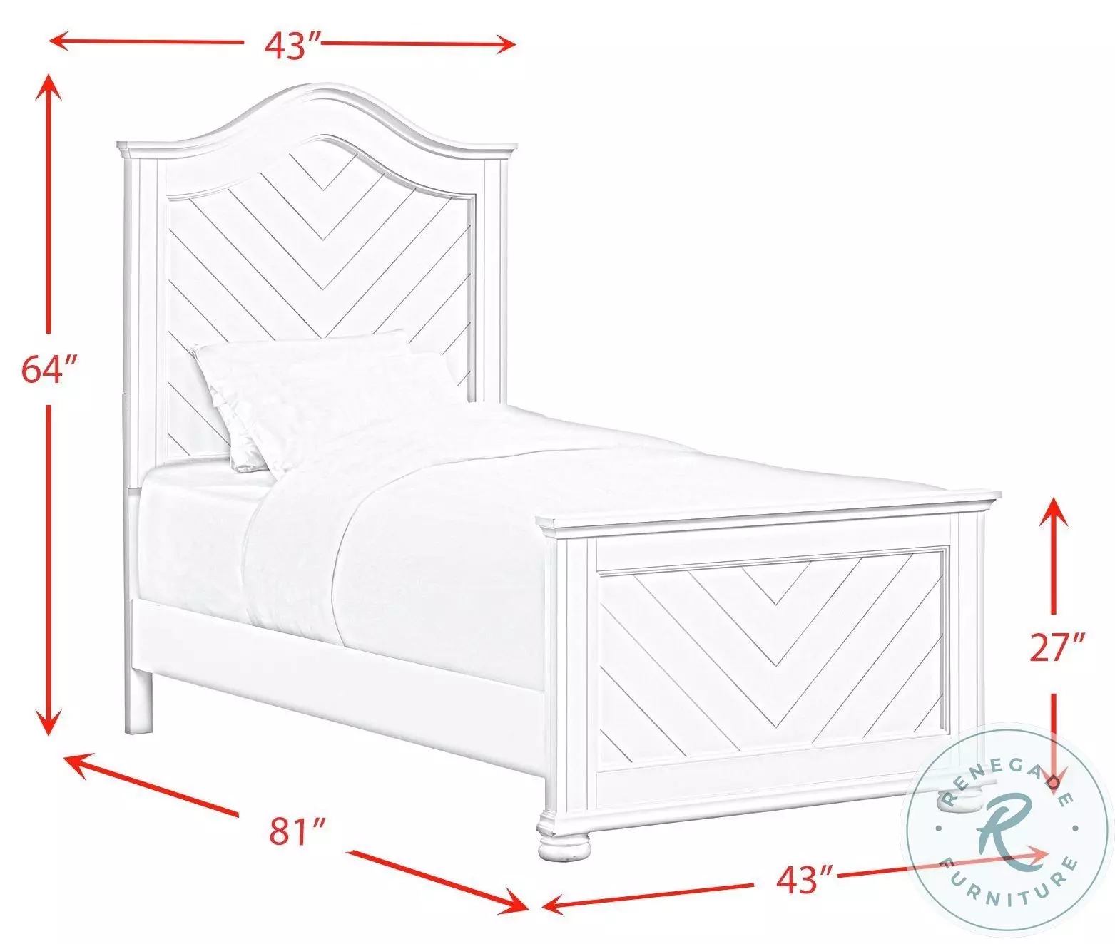 Conaughey White Twin Panel Bed
