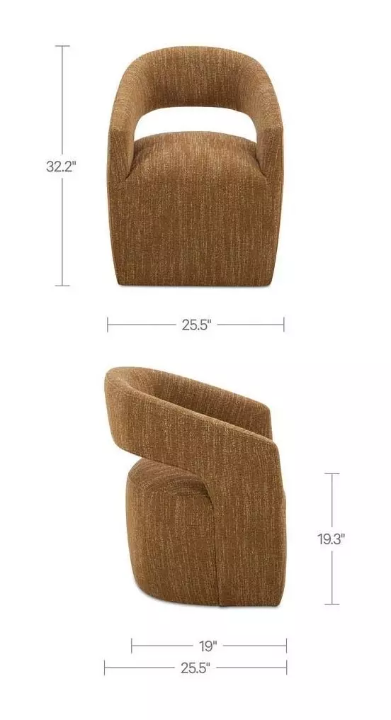 Barrow Amber Glow Performance Fabric Upholstered Swivel Dining Chair