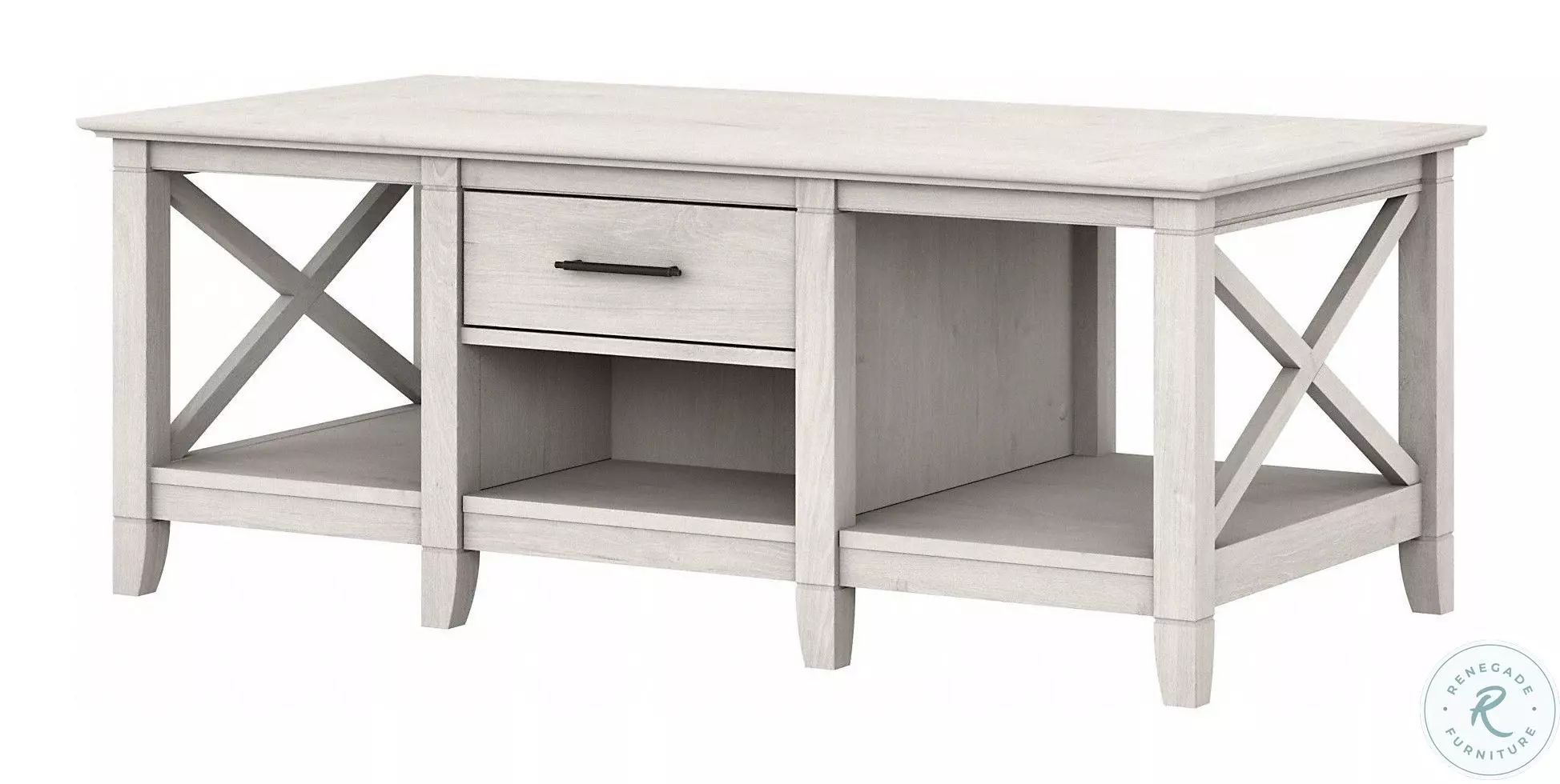 ダブルムーン Key West Linen White Oak Coffee Table From Bush Furniture
