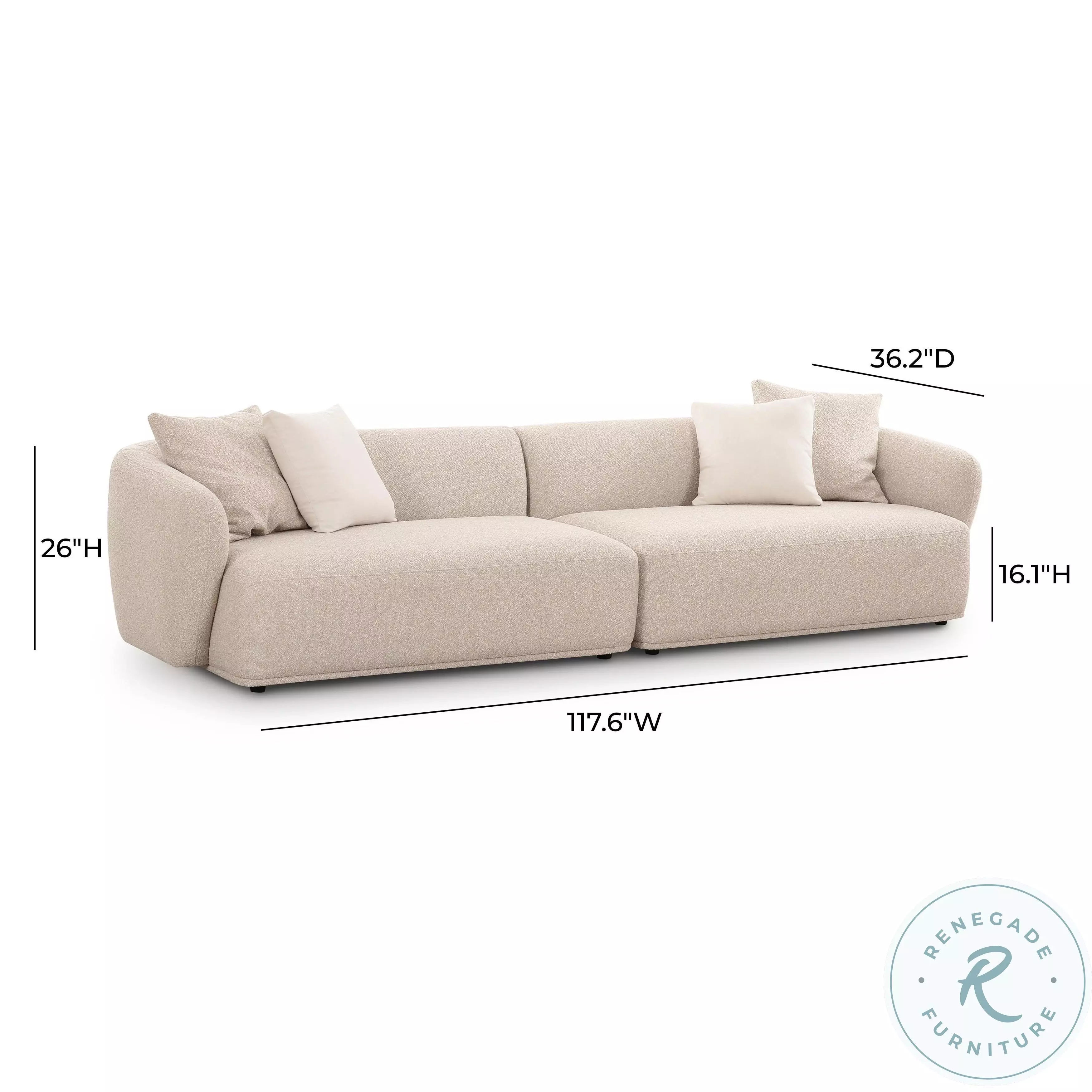 Sylvie Cream Boucle 118" Sofa