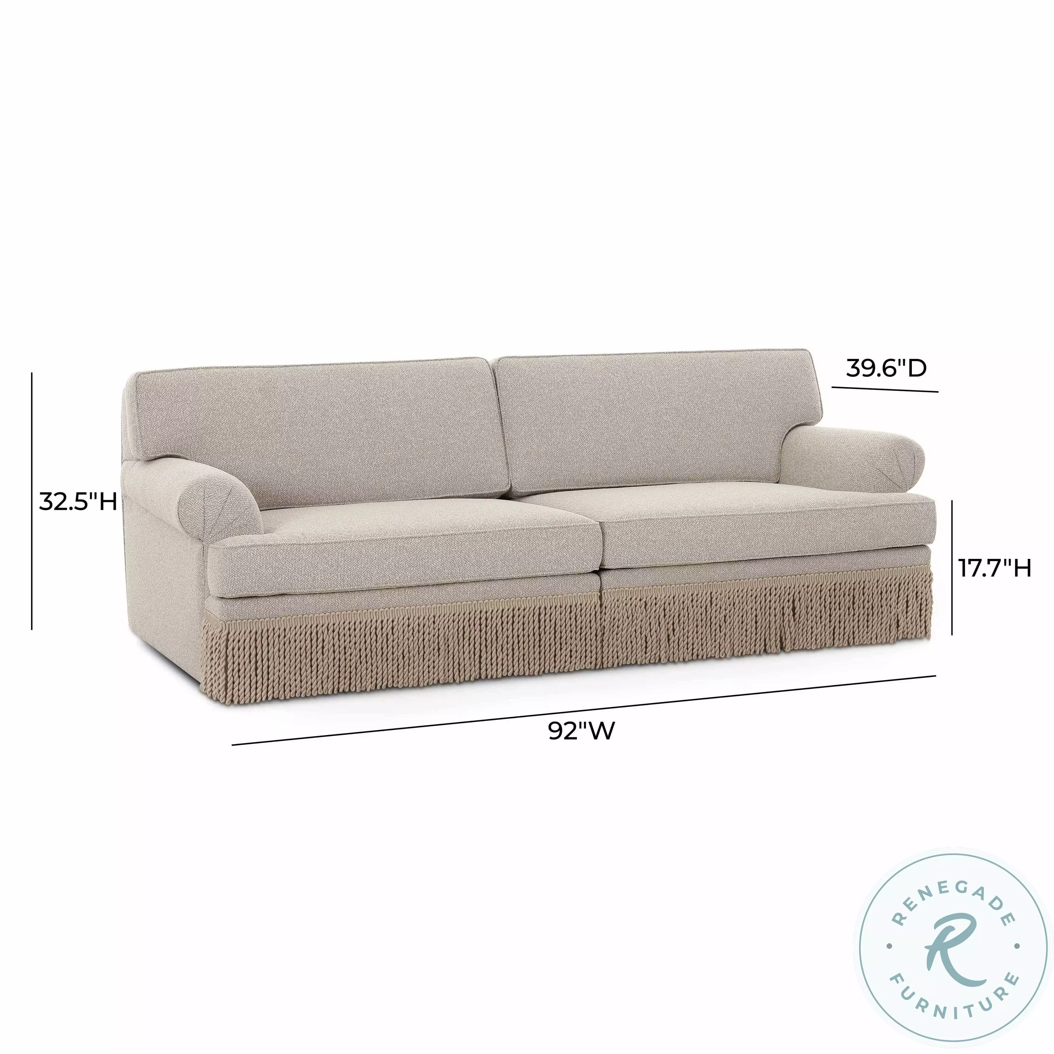 Yvette Cream Boucle Modular 92" Sofa