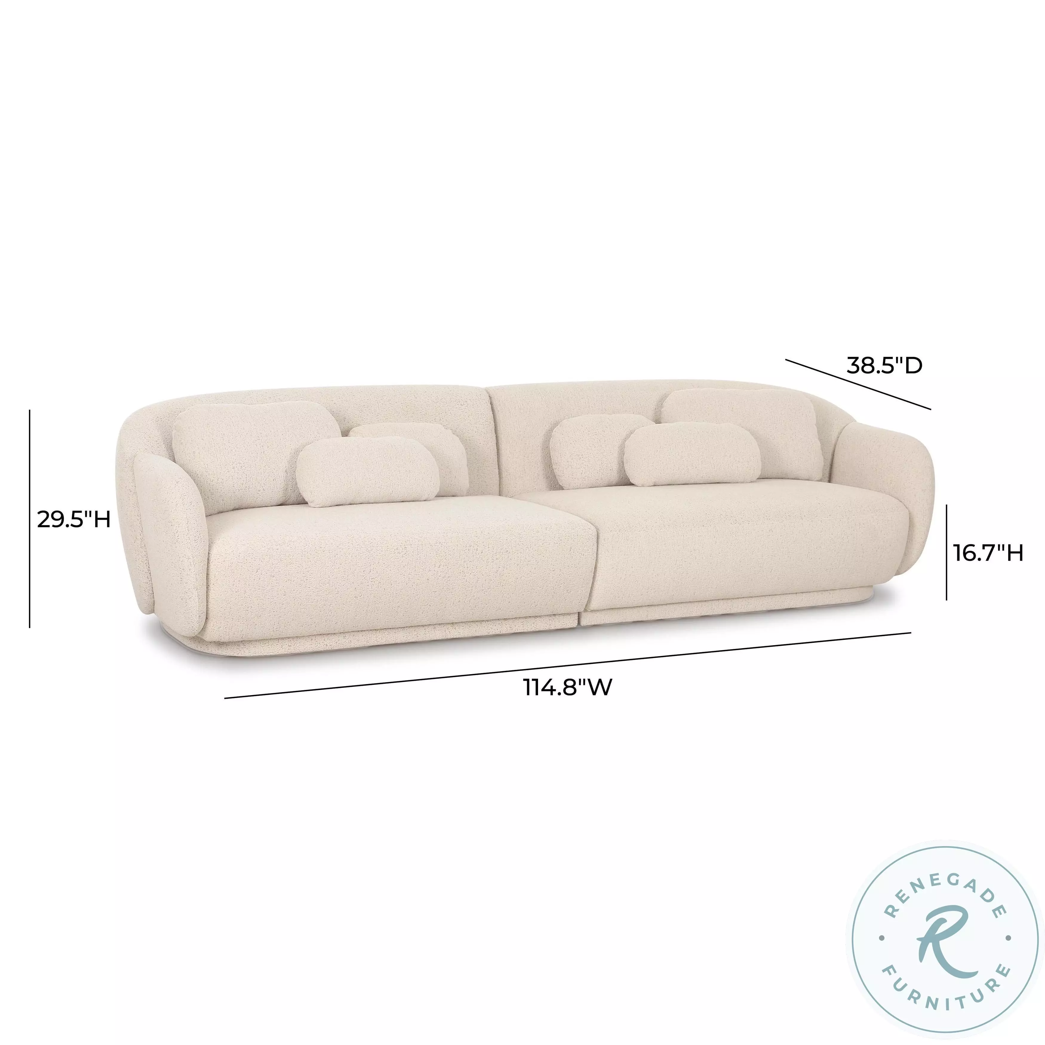 Misty Cream Boucle Modular 115" Sofa