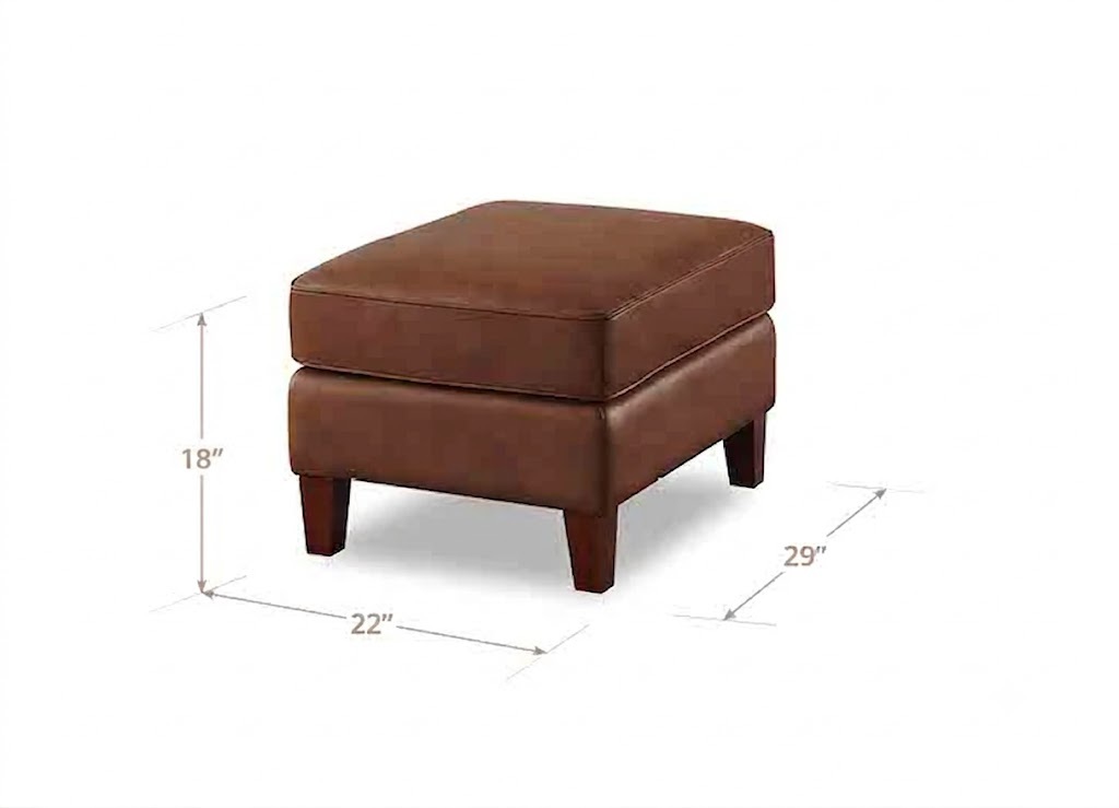 Lachlan Pecan Leather Upholstered Rectangular Ottoman