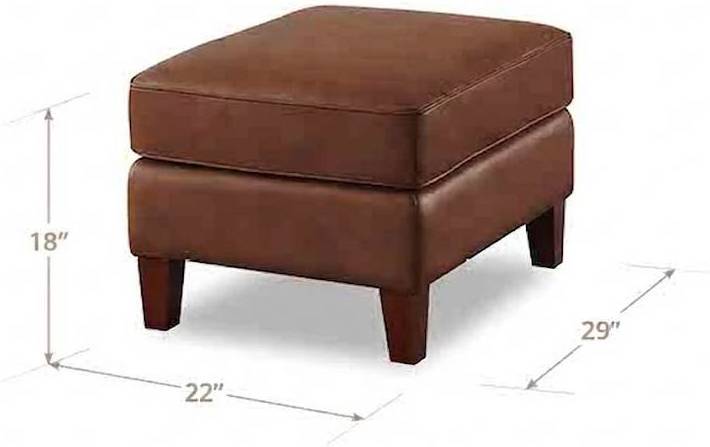 Lachlan Pecan Leather Upholstered Rectangular Ottoman