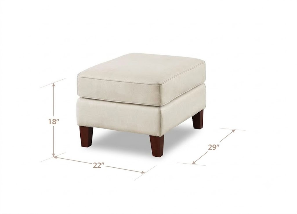 Lachlan Vanilla Leather Upholstered Rectangular Ottoman