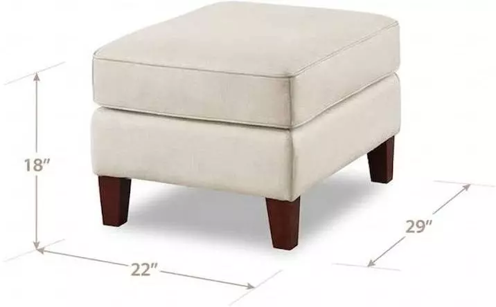 Lachlan Vanilla Leather Upholstered Rectangular Ottoman