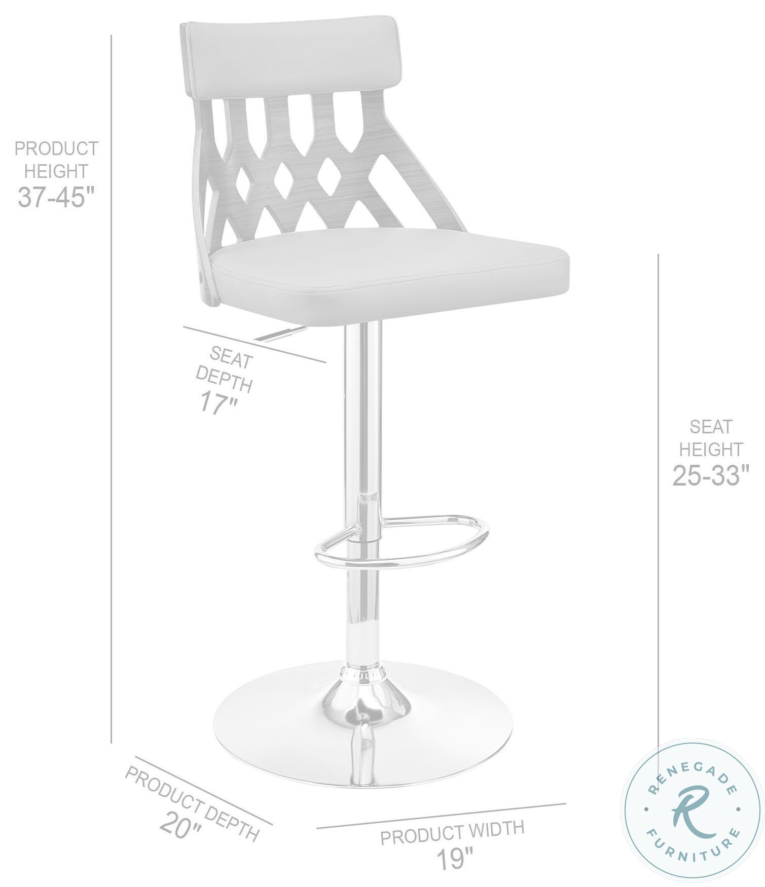 Angelo Cream Adjustable Swivel Bar Stool From Armen Living Coleman Furniture