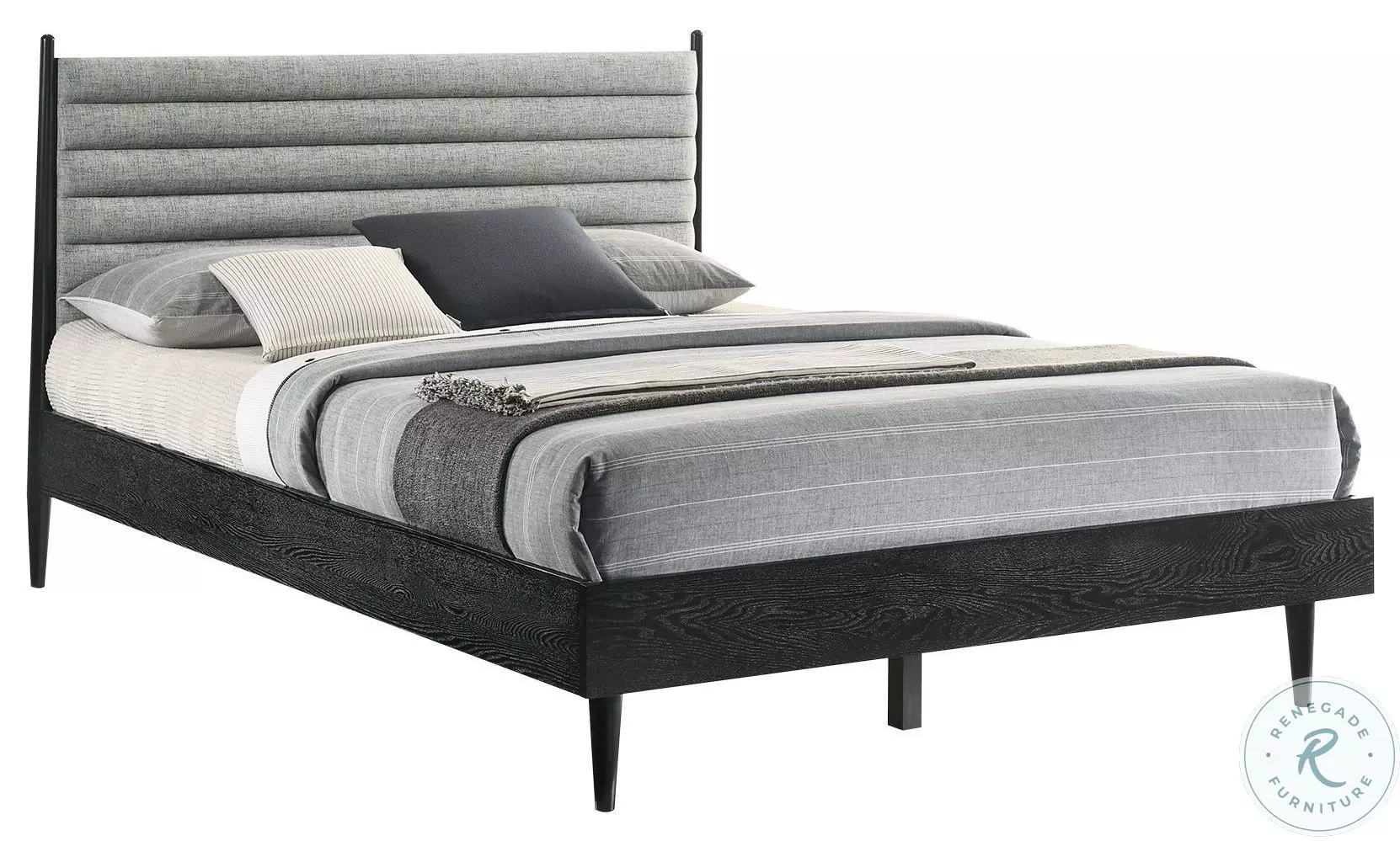 Artemio Black And Gray Queen Platform Bed From Armen Living | Coleman Furniture