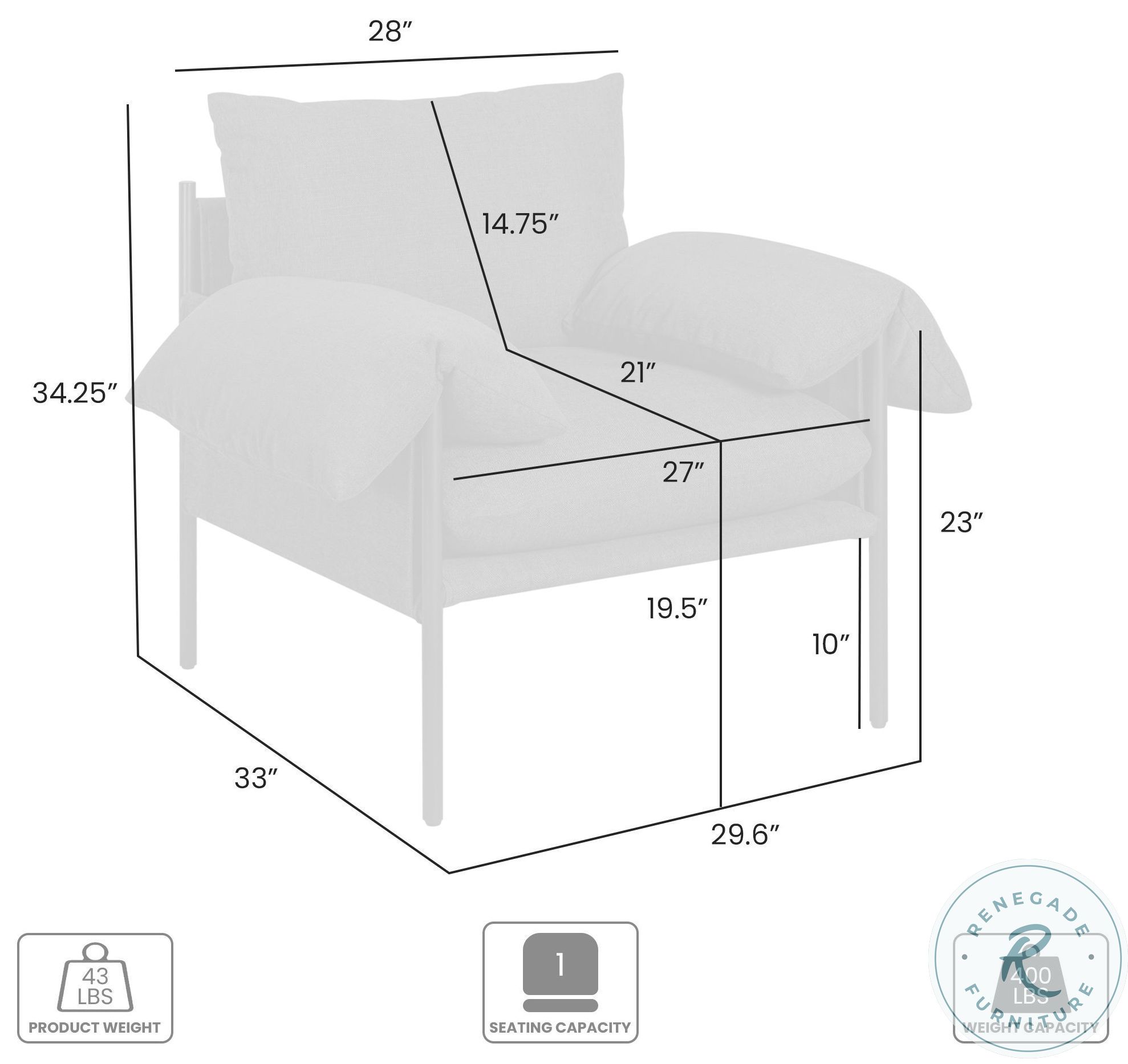 Bloom Soft Oat Performance Fabric Accent Chair