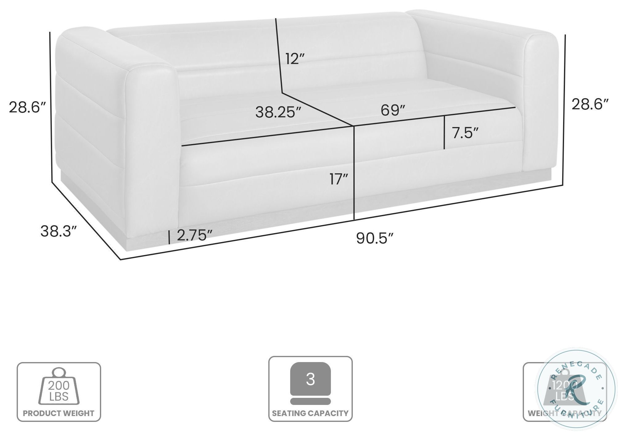 Brea Brown Performance Fabric 91" Sofa