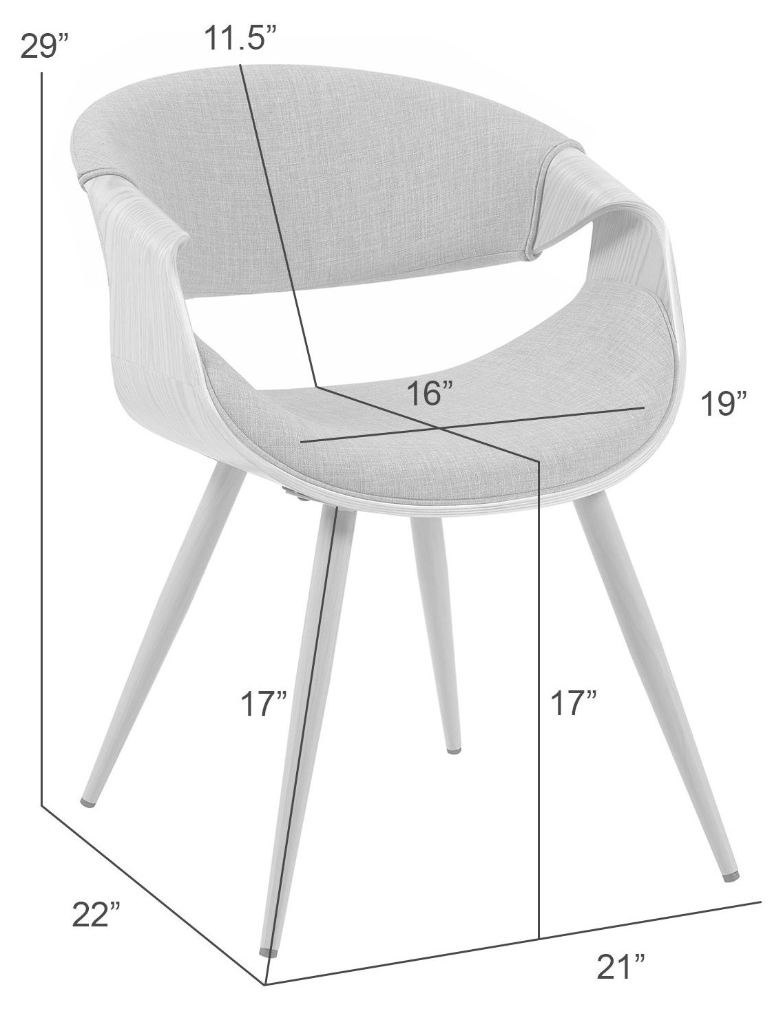 Butterfly Oak and Green Upholstered Dining Chair
