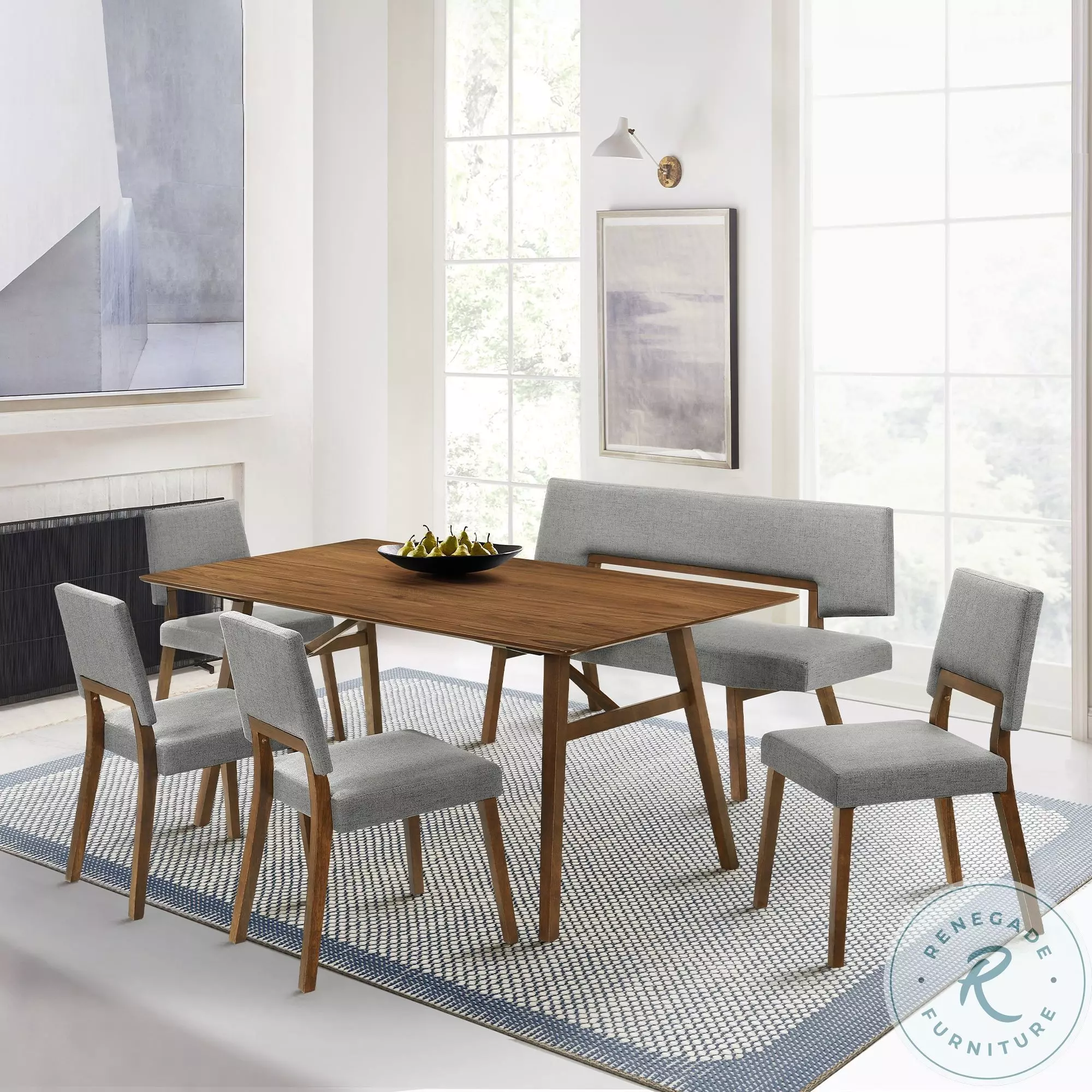 Channell Walnut Dining Room Set from Armen Living | Coleman Furniture