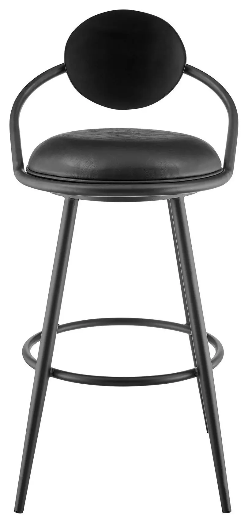 Armen Living Carnation 30" Faux Leather Swivel Bar Stool - Vintage Black