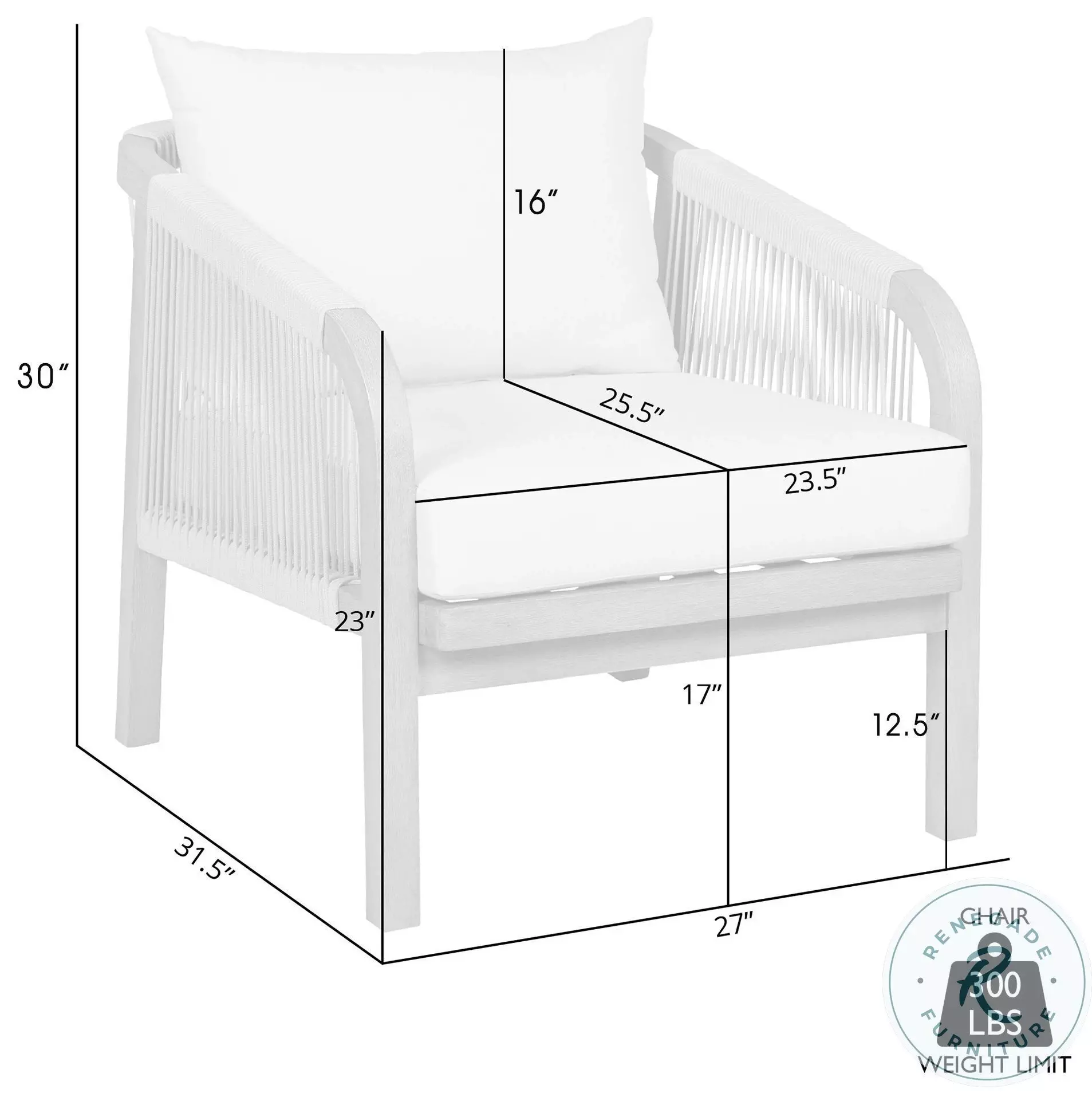 Cypress Ivory Outdoor Patio Chair