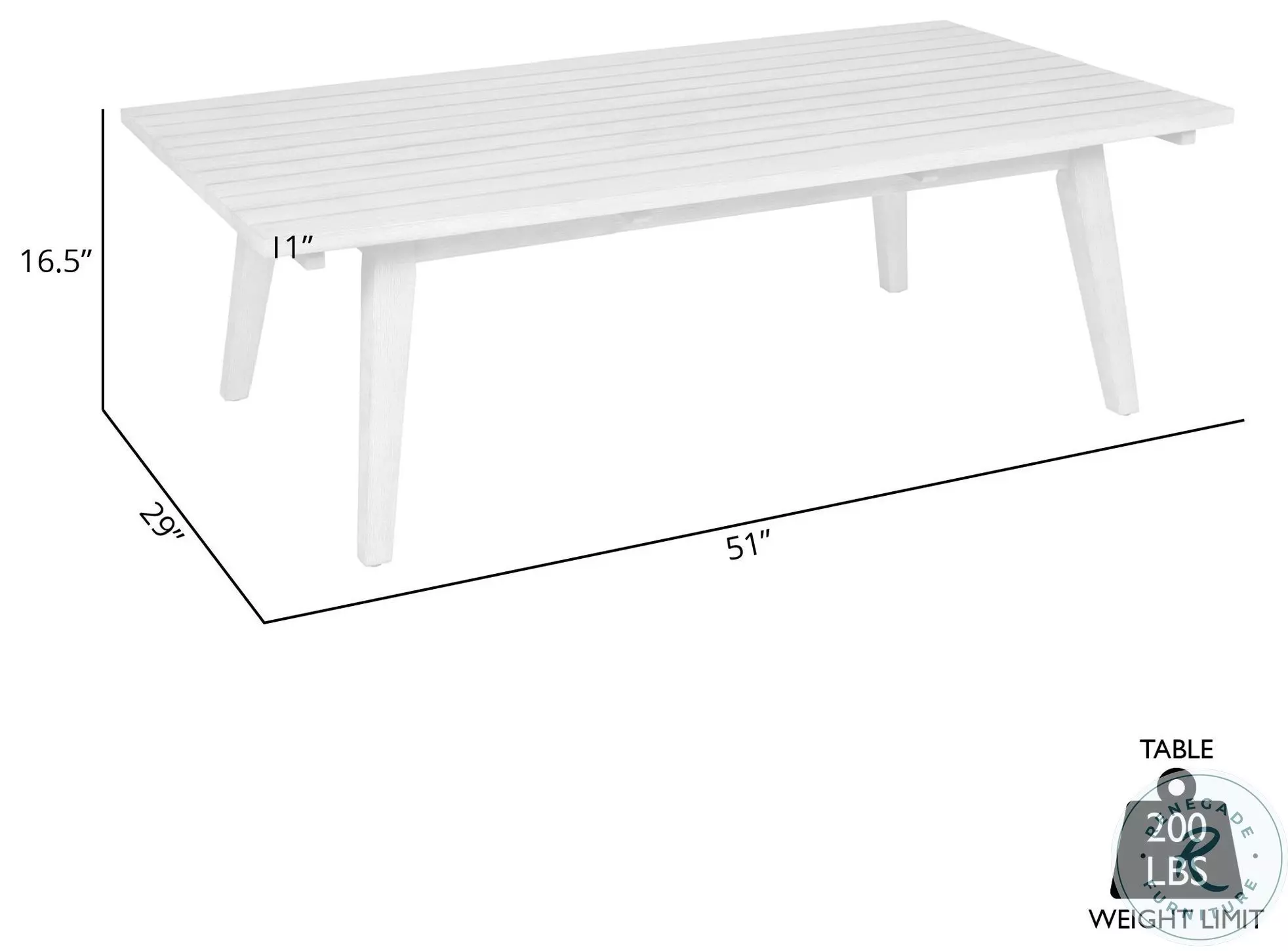 Cypress Blonde Outdoor Patio Coffee Table