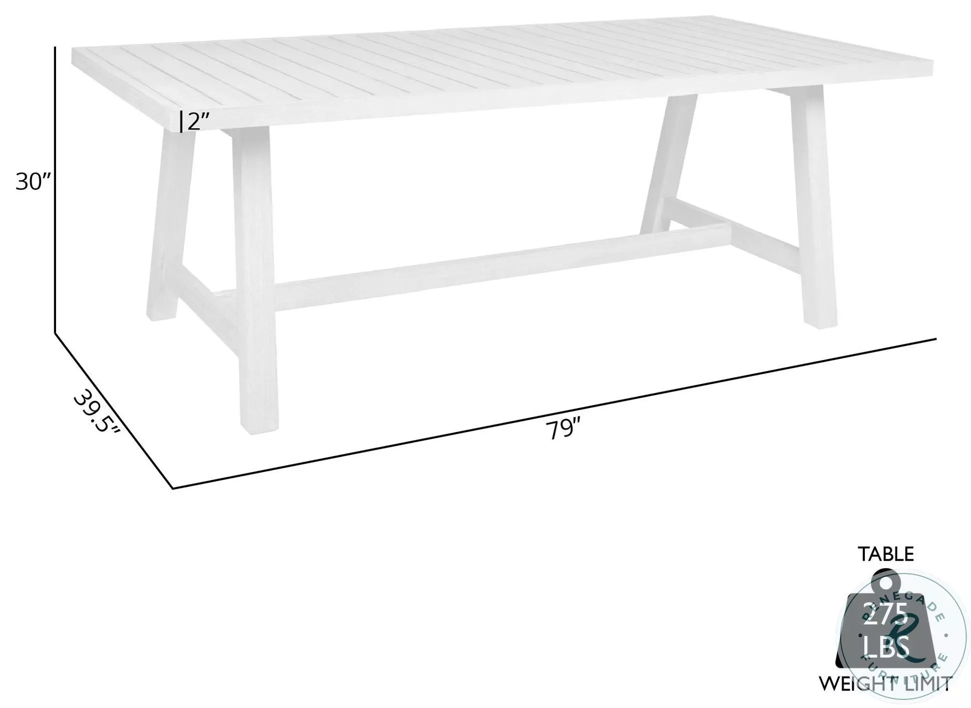 Cypress Blonde Outdoor Patio Dining Table