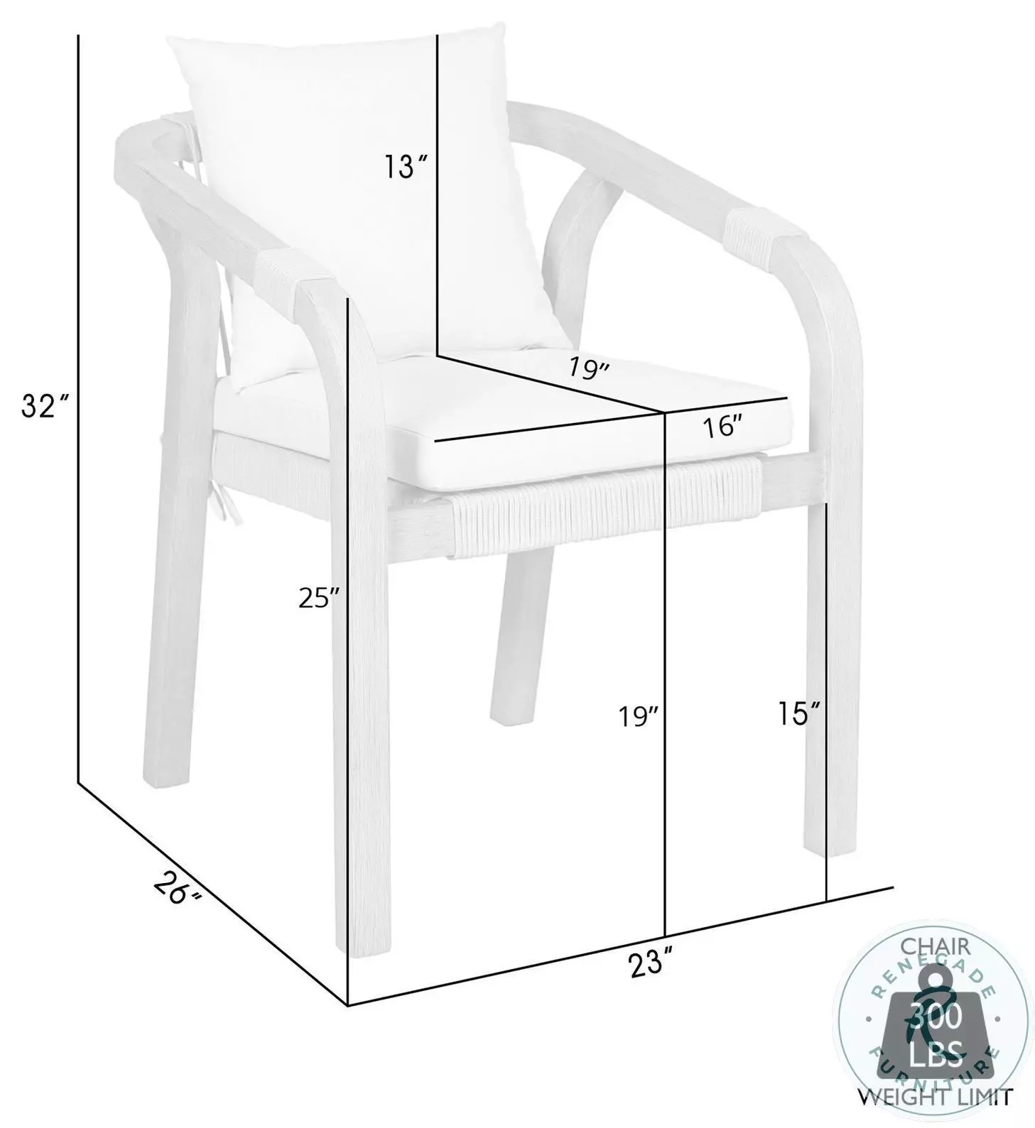 Cypress Ivory Outdoor Patio Dining Chair Set Of 2