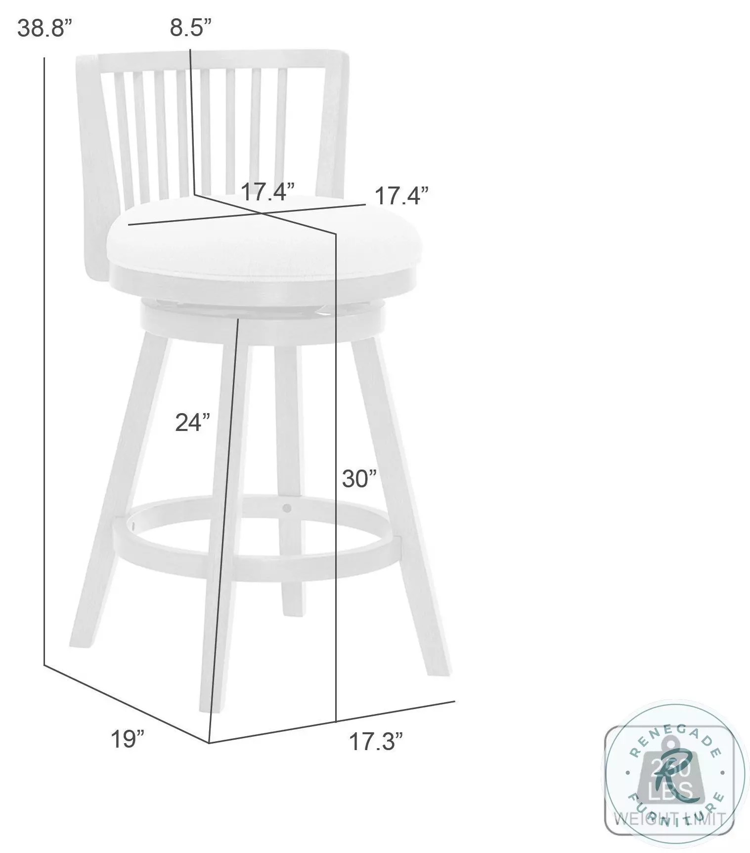Harper Fog Fabric Swivel Bar Stool