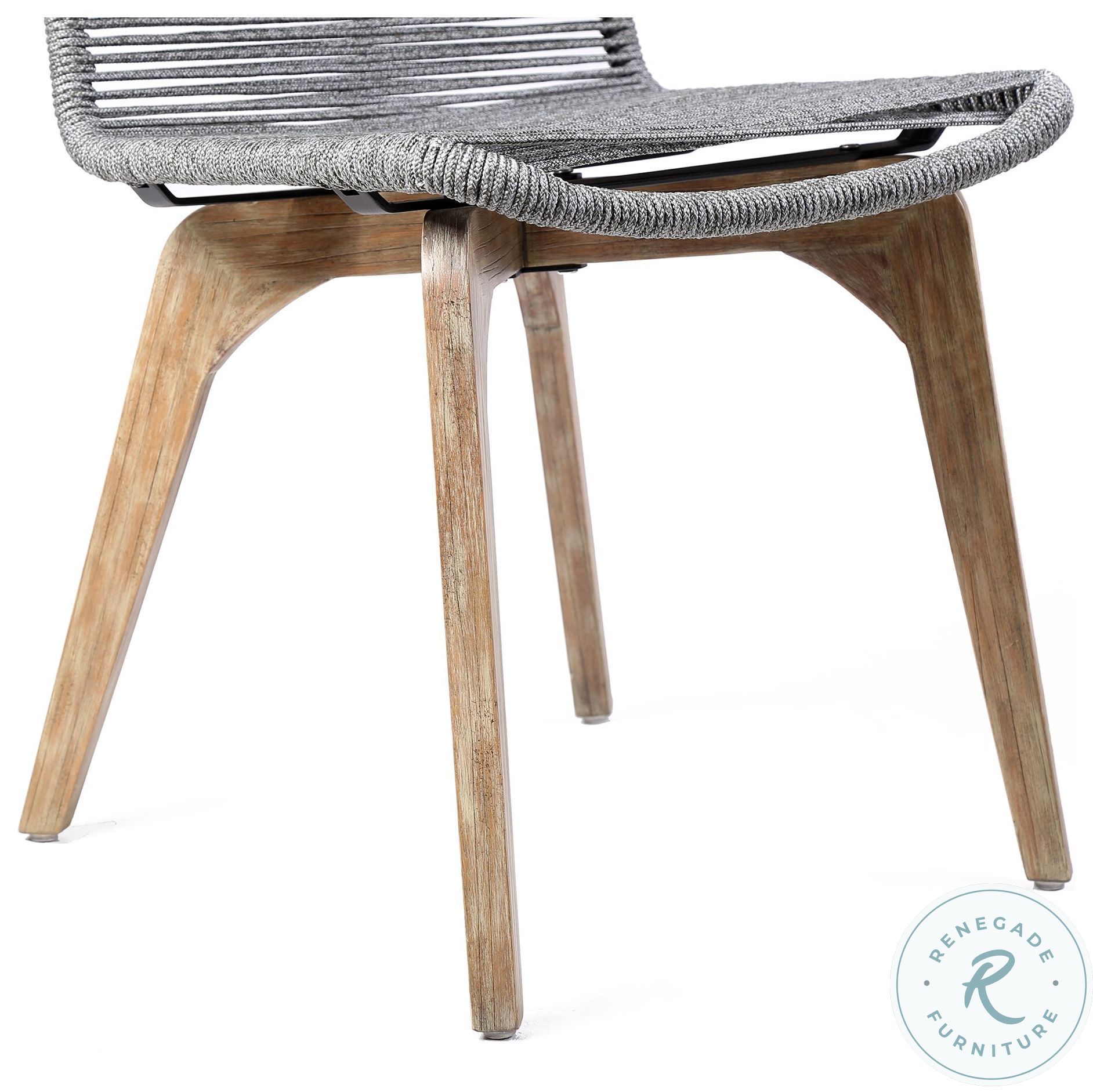 Island Light Grey Rope Outdoor Patio Dining Chair Set of 2 from Armen