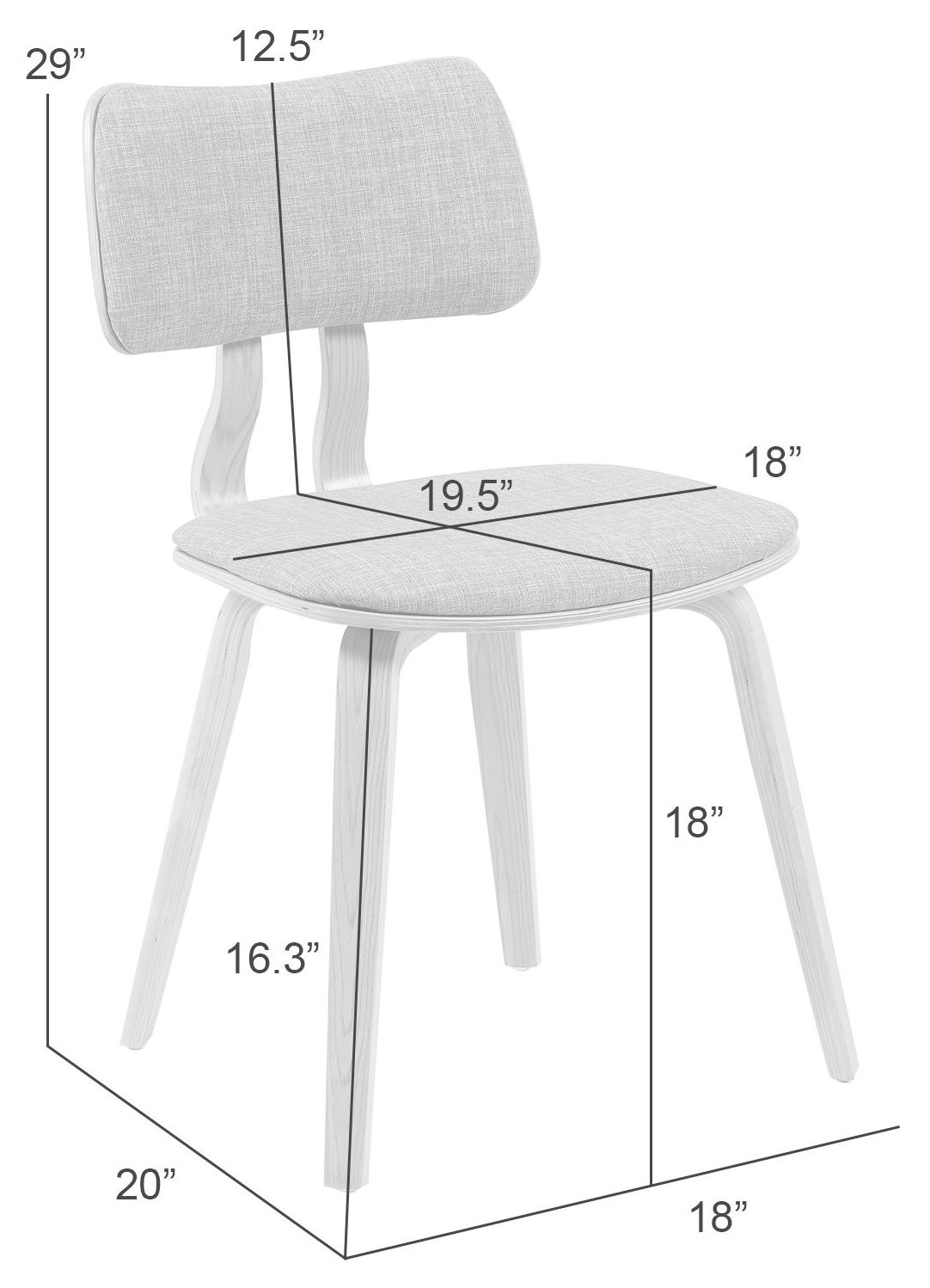 Jaguar Oak and White Upholstered Dining Chair