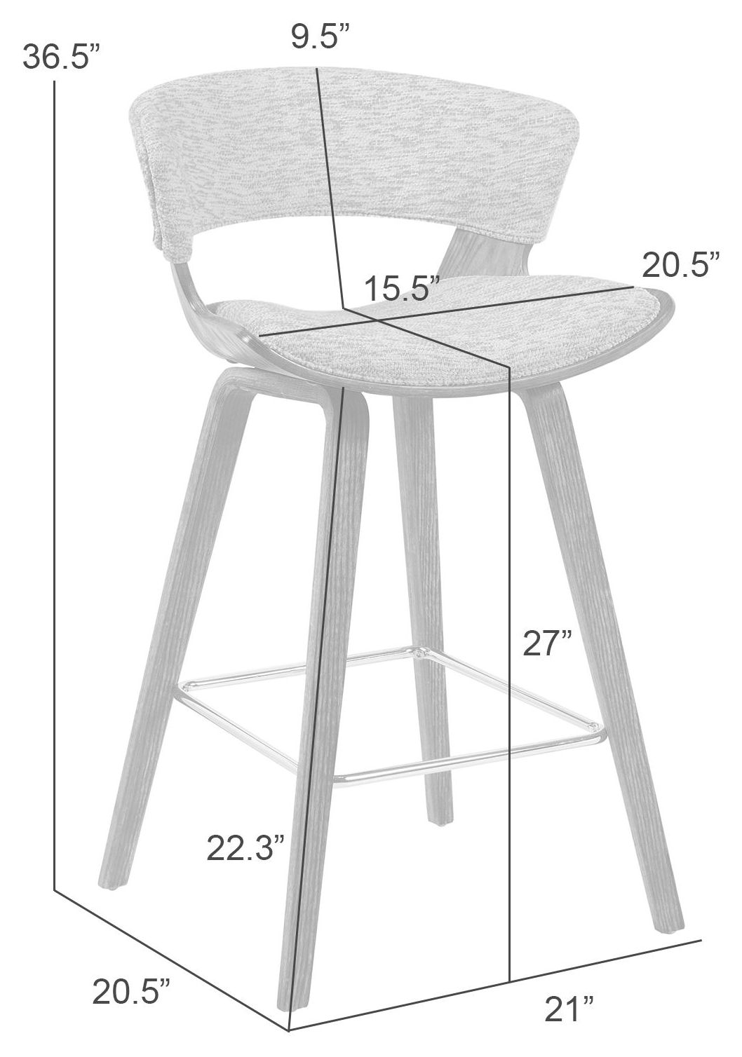 Jagger Oatmeal Upholstered Counter Height Stool