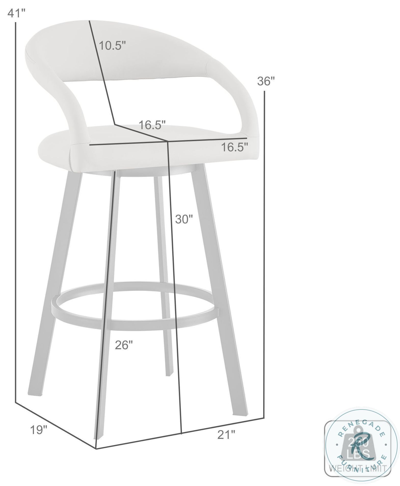 Ramona Gray Swivel Bar Stool