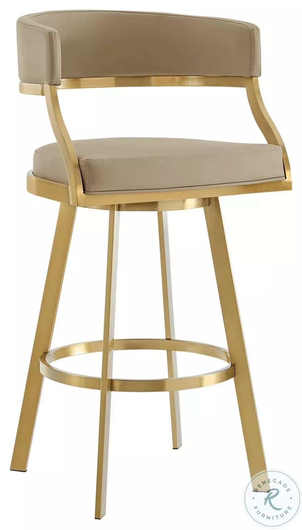 Saturn Light Sand Swivel Bar Stool From Armen Living | Coleman