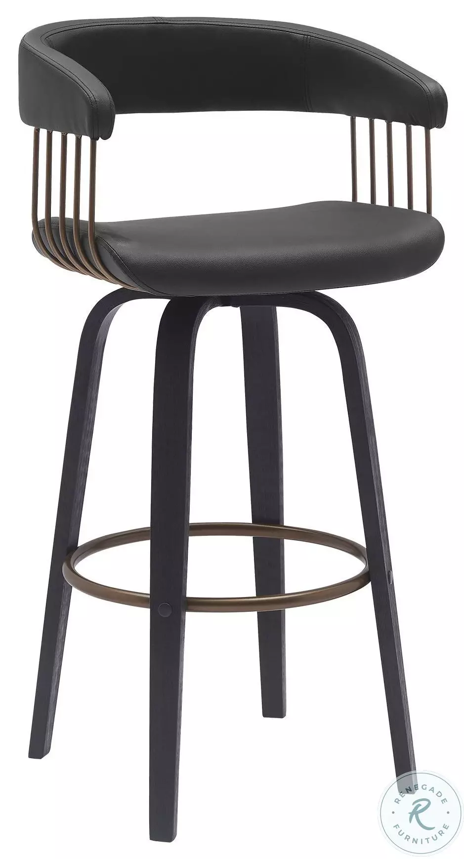 Topanga Black Swivel Bar Stool From Armen Living | Coleman Furniture