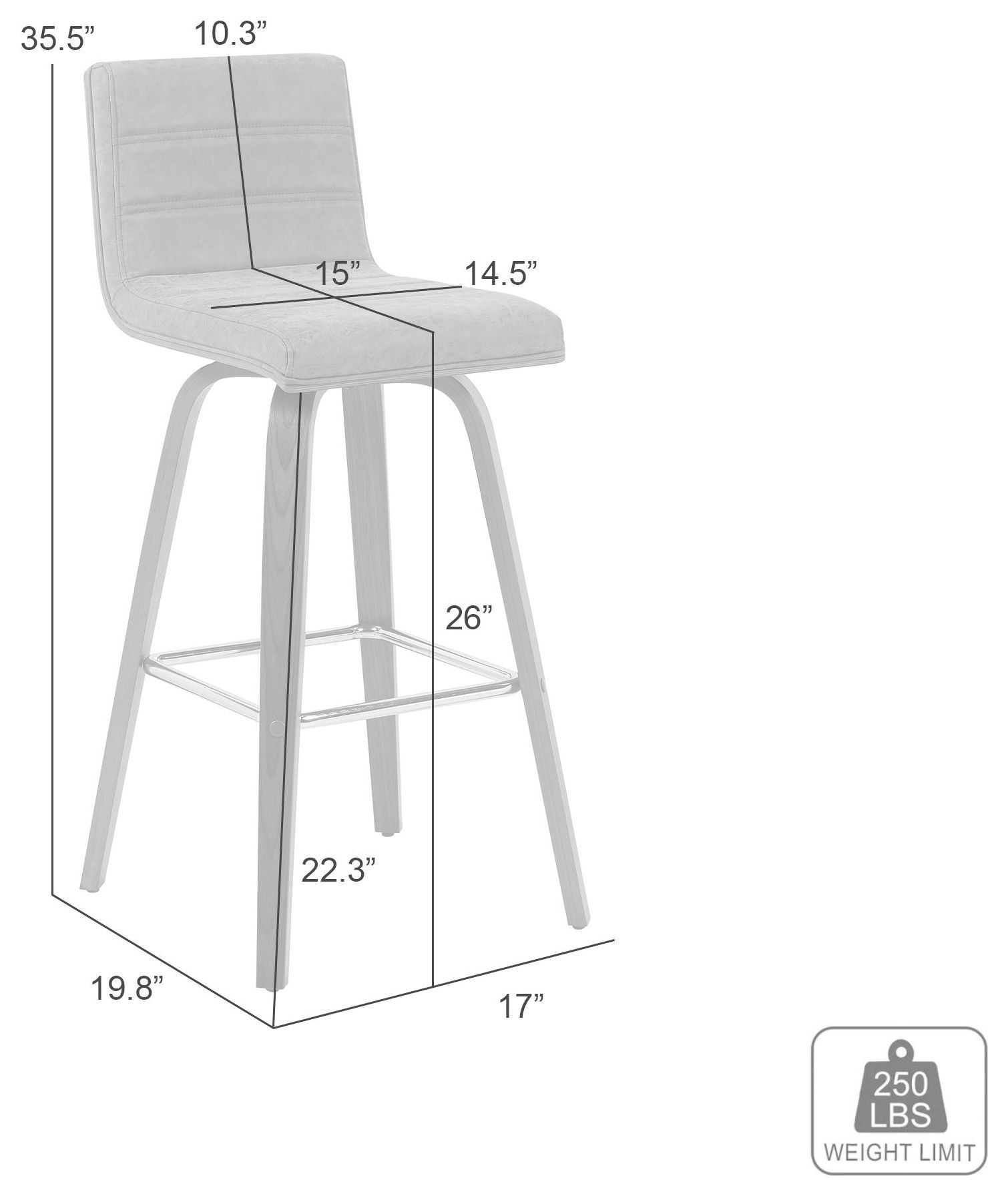 Vienna Oak and Gray Upholstered Swivel Counter Height Stool