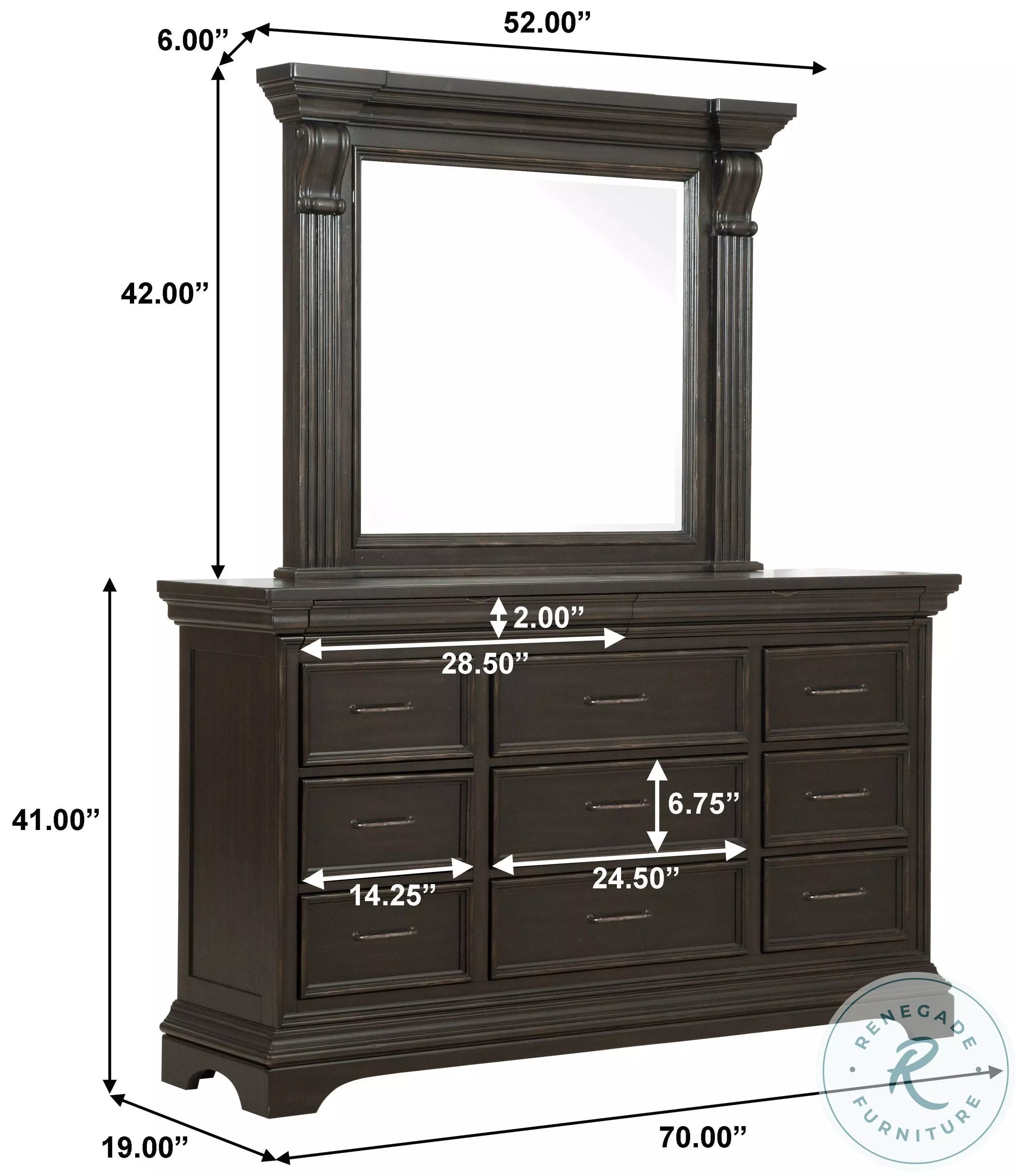 Remington Brown 11 Drawer Dresser