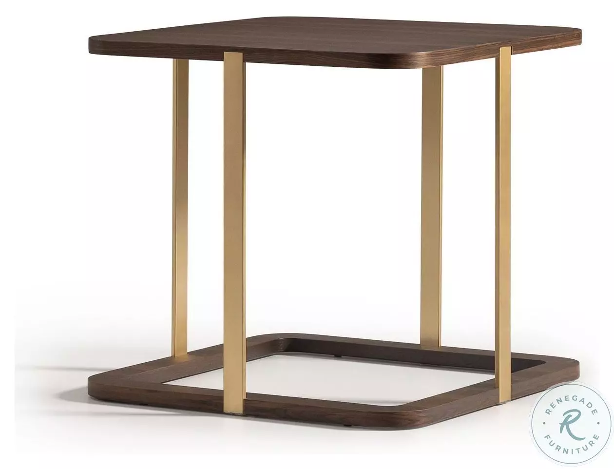 Amora Eggshell Walnut And Brushed Brass Side Table From Michael